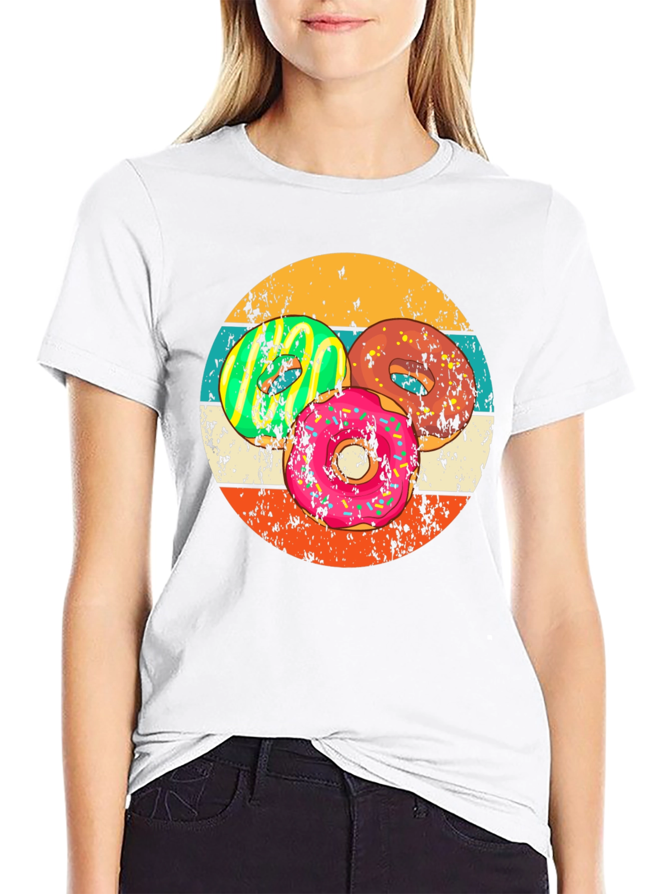 Retro Donut Graphic Tee - Fun Foodie Apparel