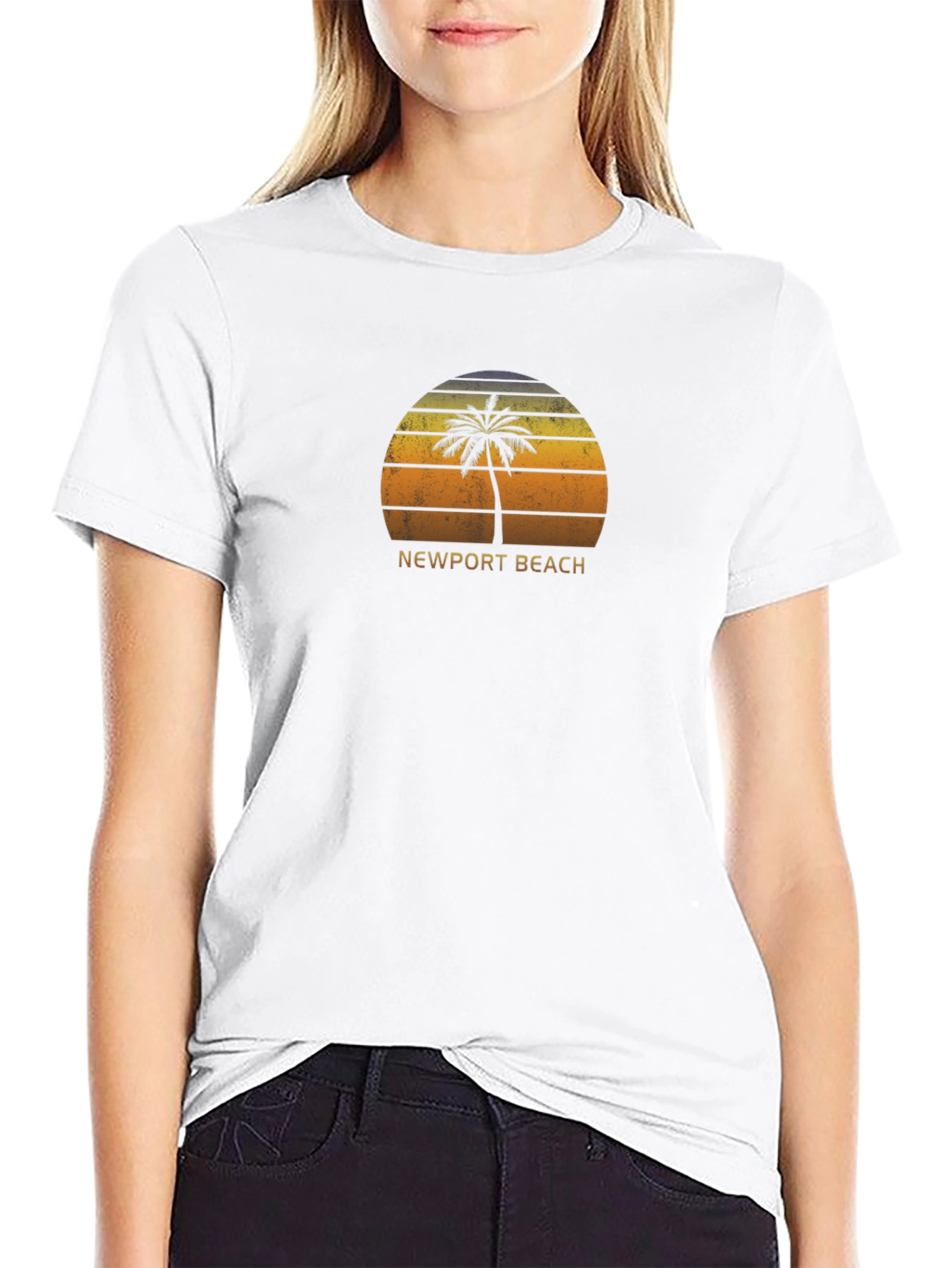 Newport Beach Palm Tree Sunset T-Shirt