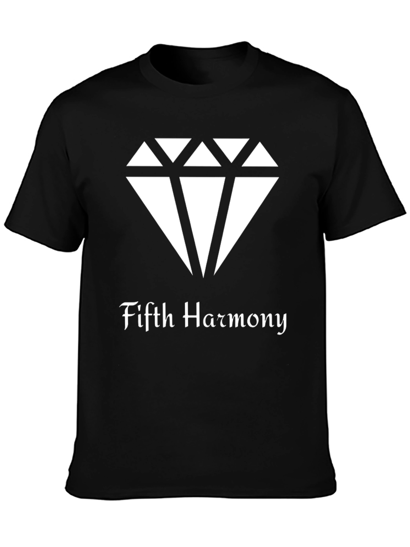 Fifth Harmony Diamond Graphic Tee - Black Cotton Blend