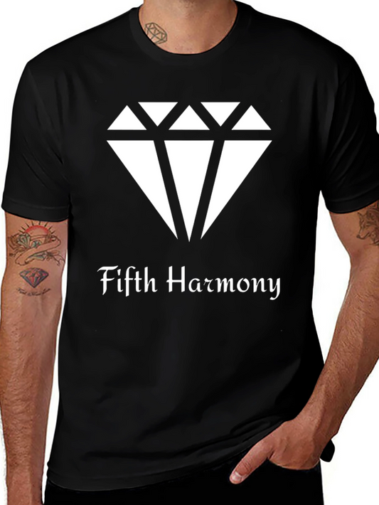Fifth Harmony Diamond Graphic Tee - Black Cotton Blend