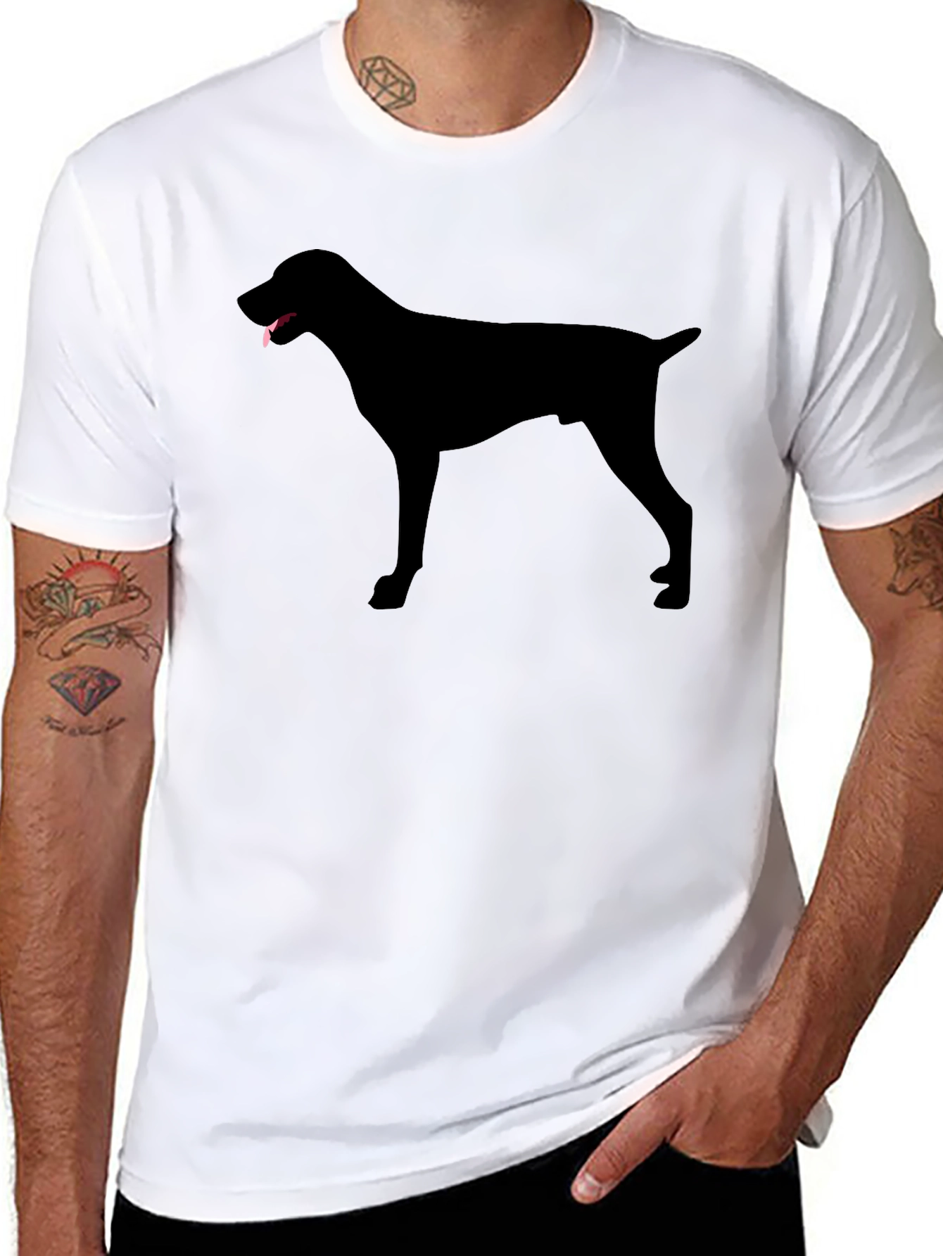 Black Dog Silhouette Graphic Tee