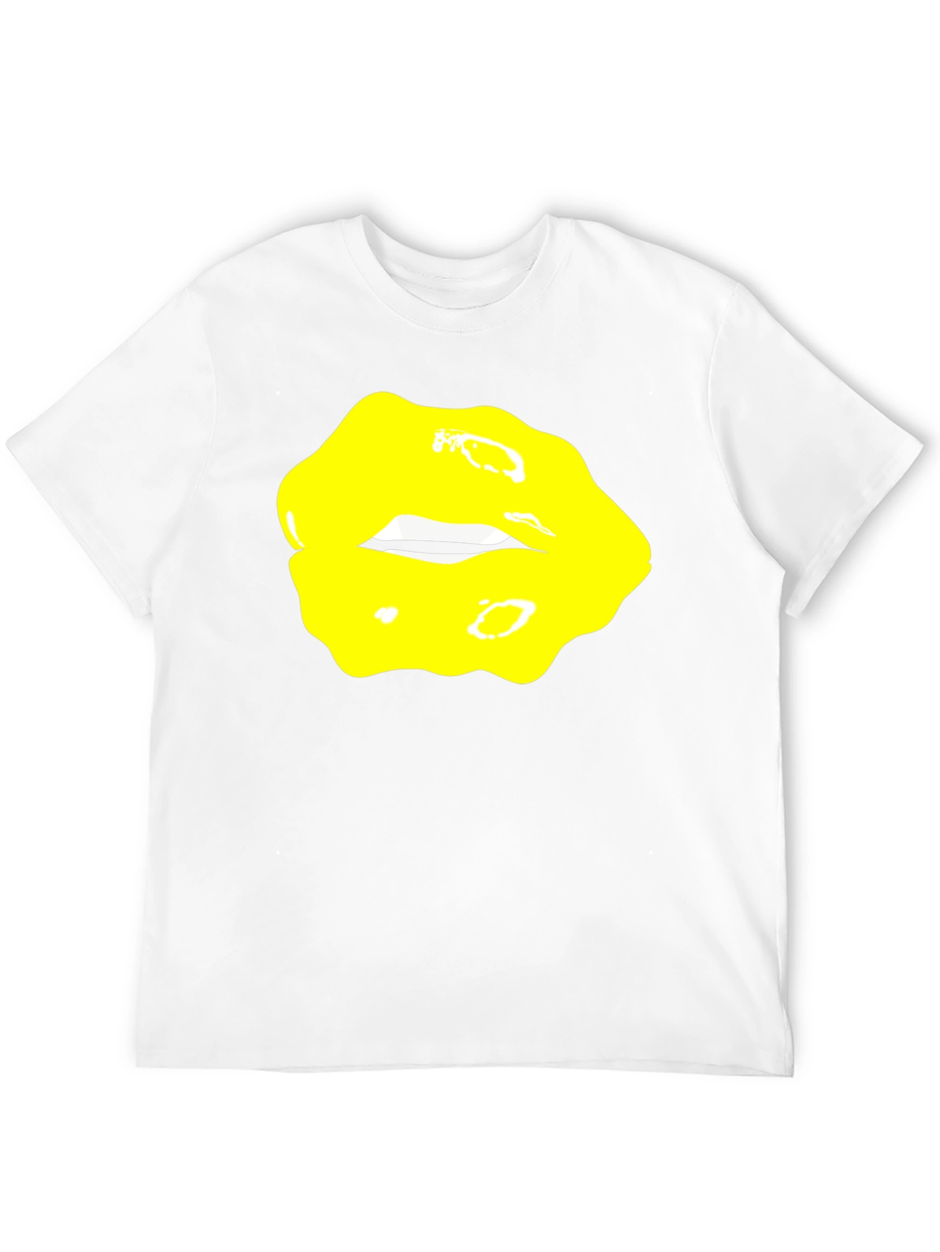 Yellow Lips Graphic Black Tee