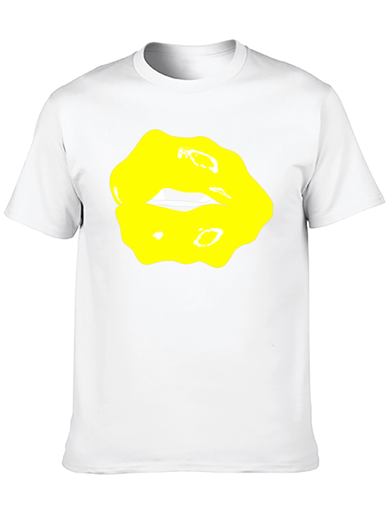 Yellow Lips Graphic Black Tee