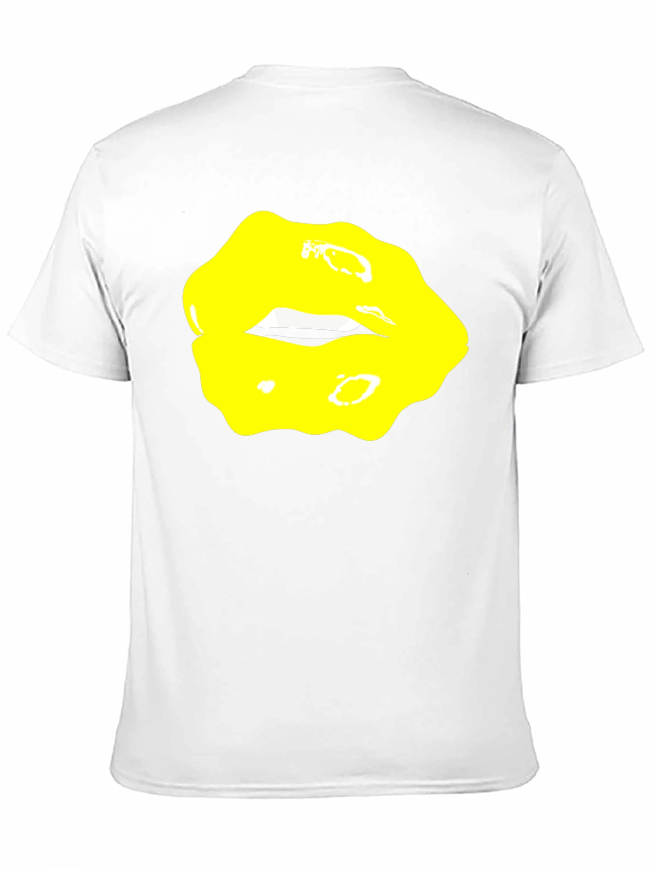 Yellow Lips Graphic Black Tee