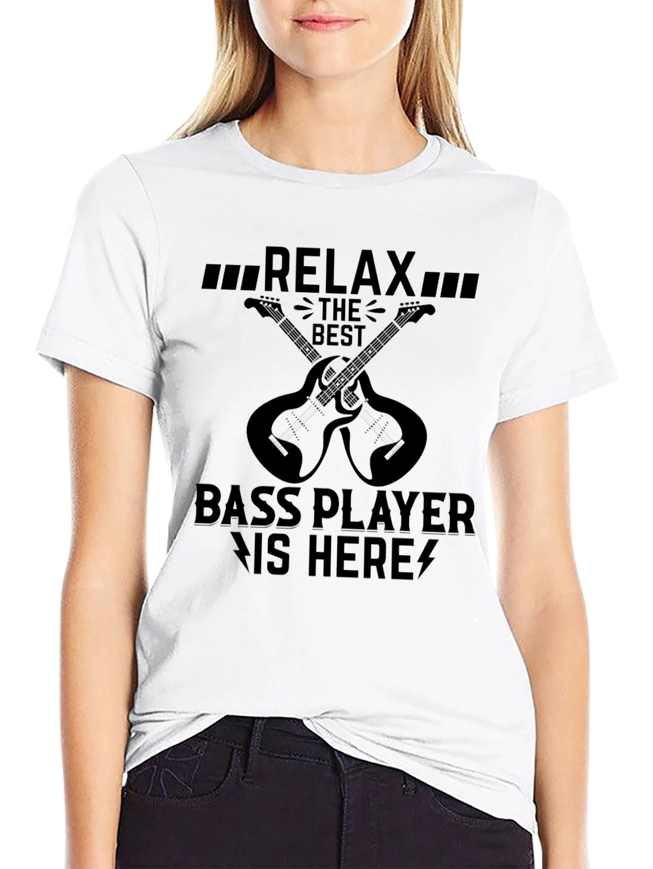 Relax Bass Player T-Shirt - Black Graphic Tee