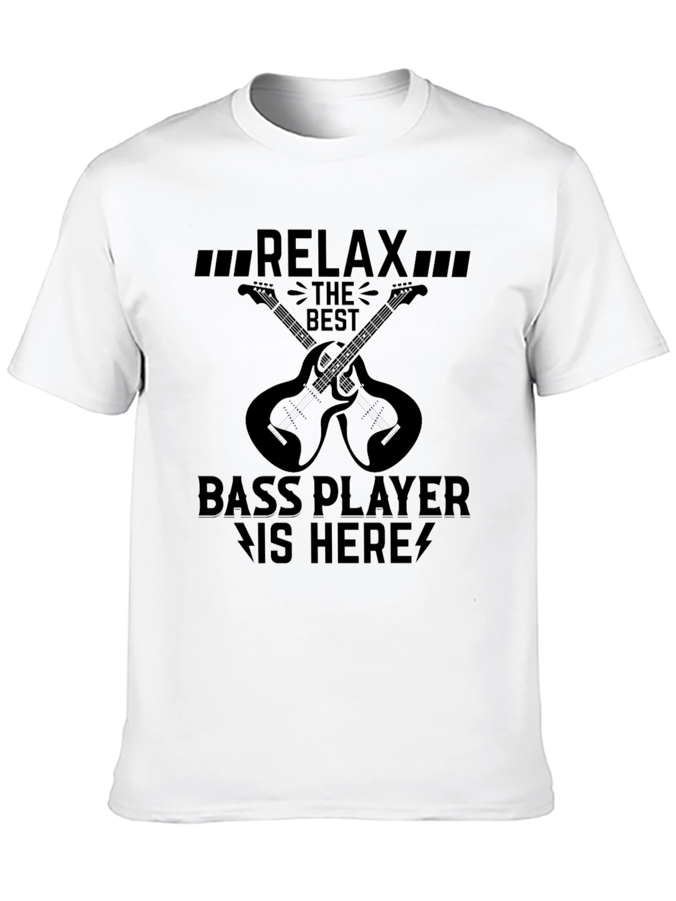 Relax Bass Player T-Shirt - Black Graphic Tee