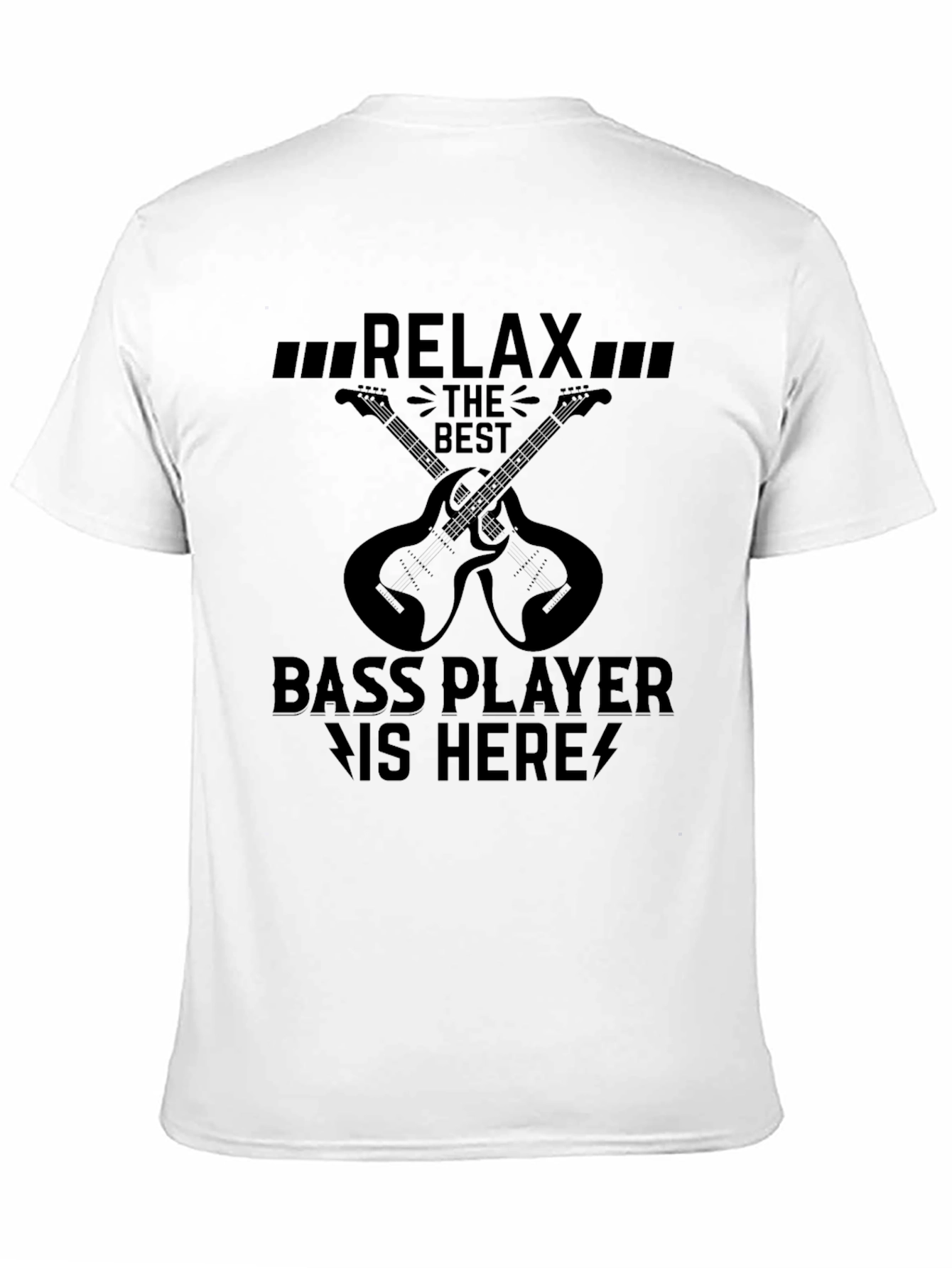 Relax Bass Player T-Shirt - Black Graphic Tee
