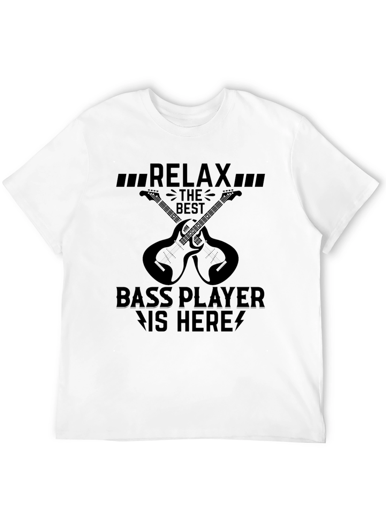 Relax Bass Player T-Shirt - Black Graphic Tee