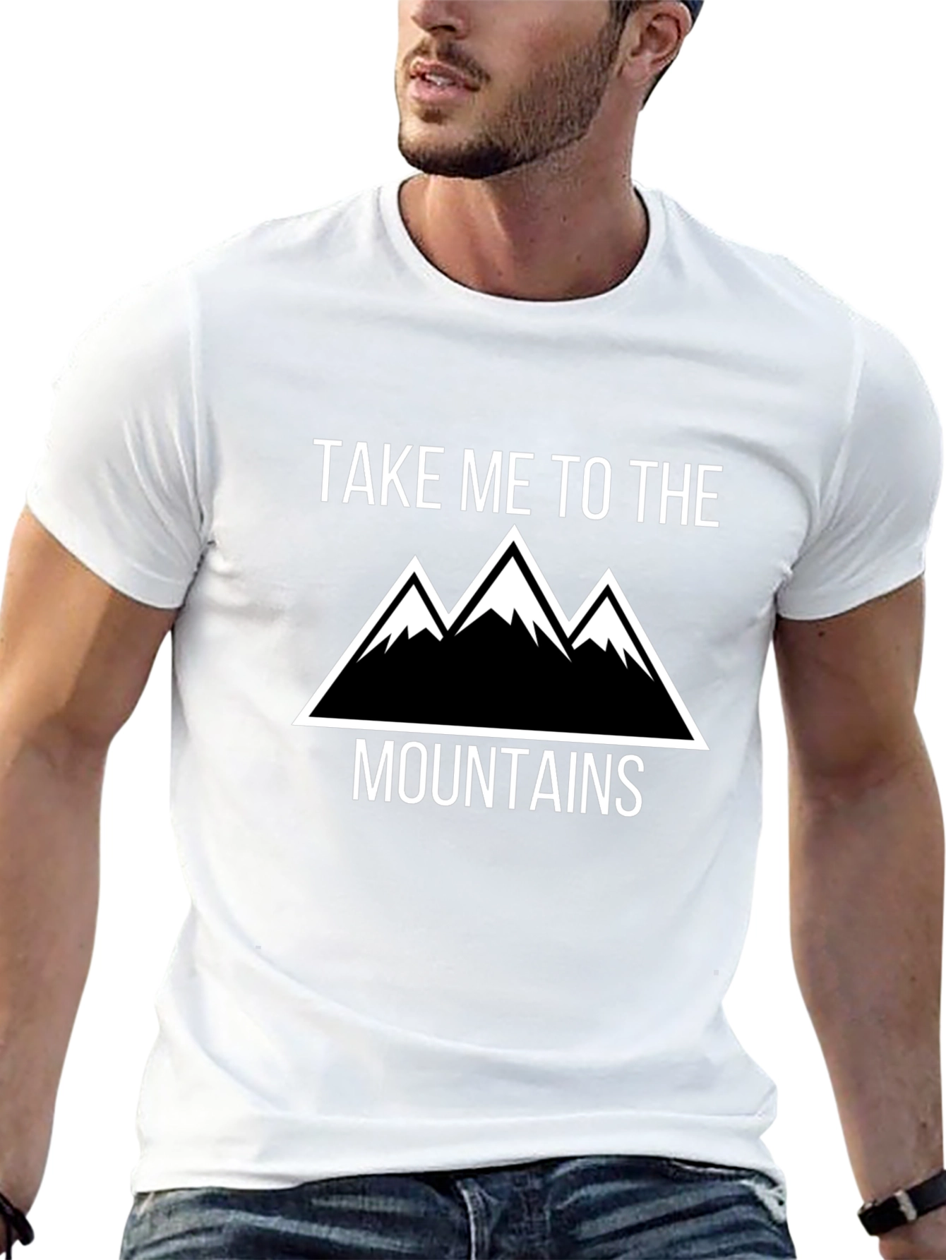Take Me To The Mountains Black Graphic T-Shirt