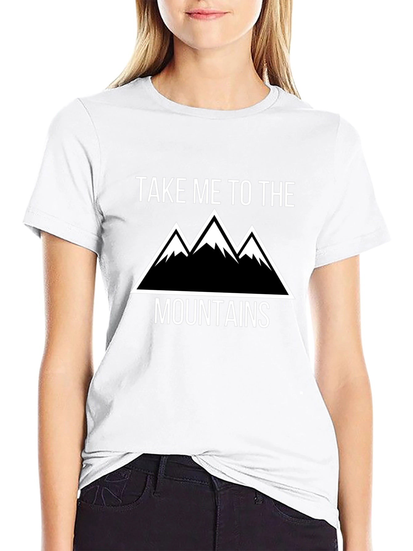 Take Me To The Mountains Black Graphic T-Shirt