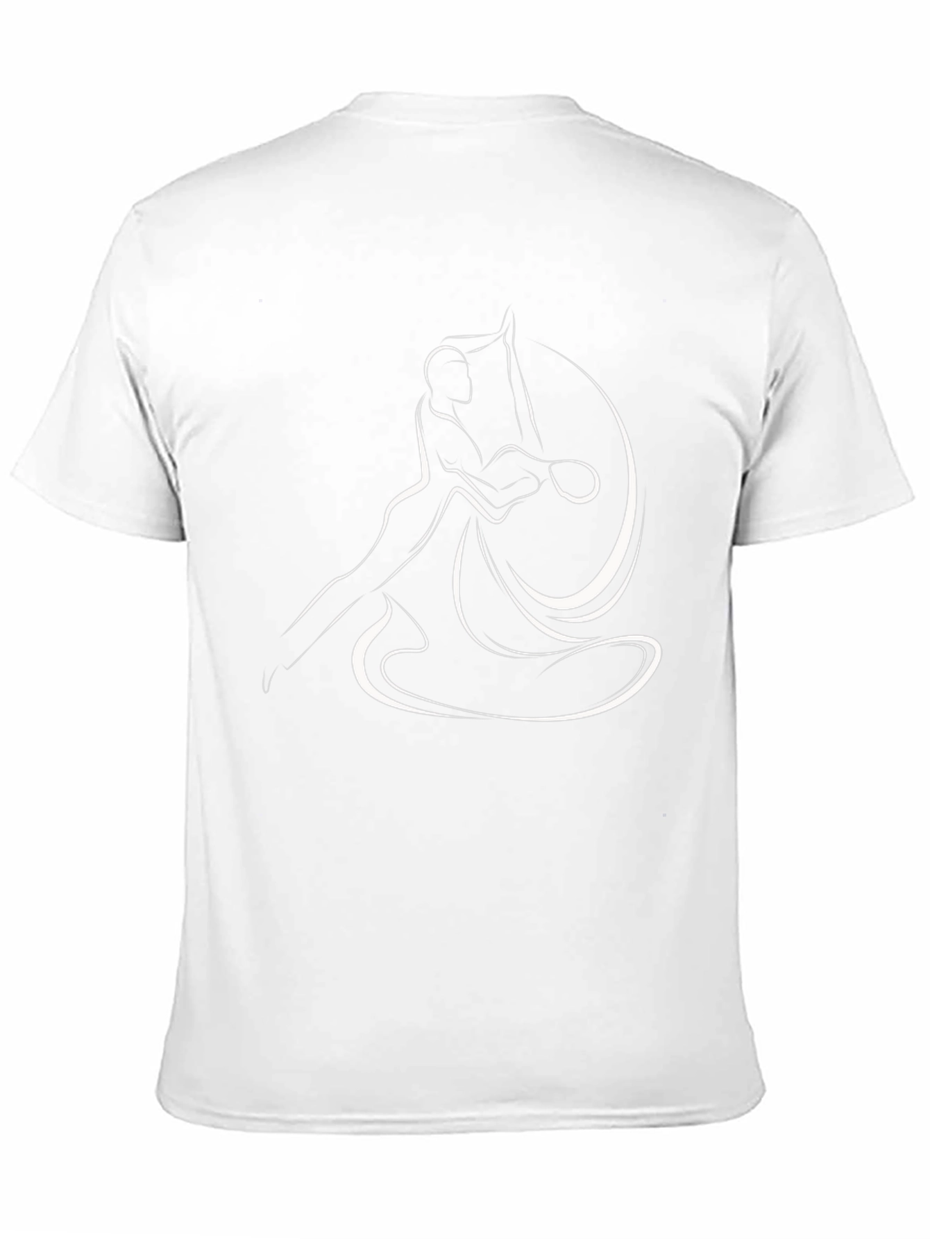 Elegant Tennis Player Graphic Tee - Black