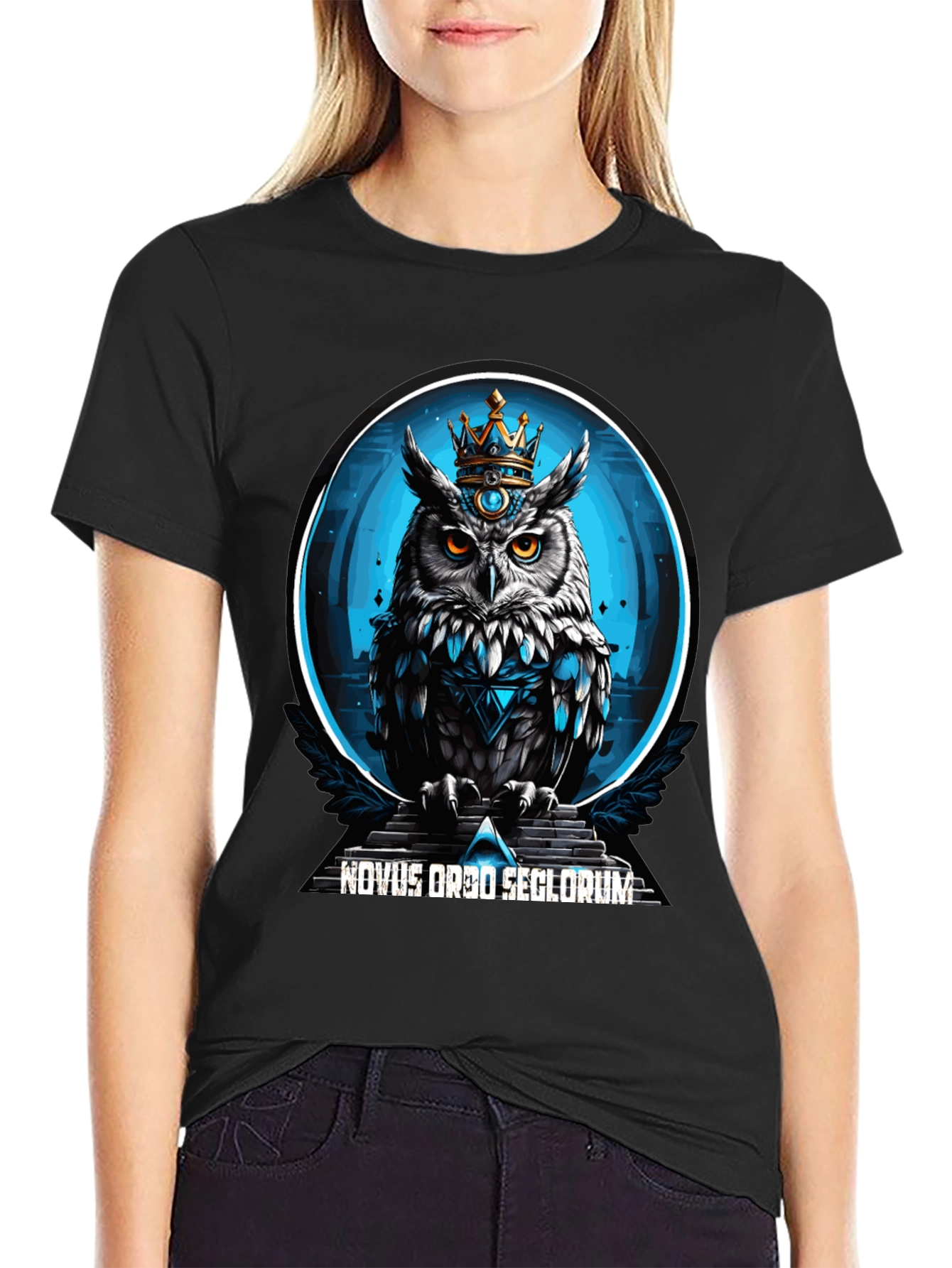 Novus Ordo Seclorum Owl Crown T-Shirt