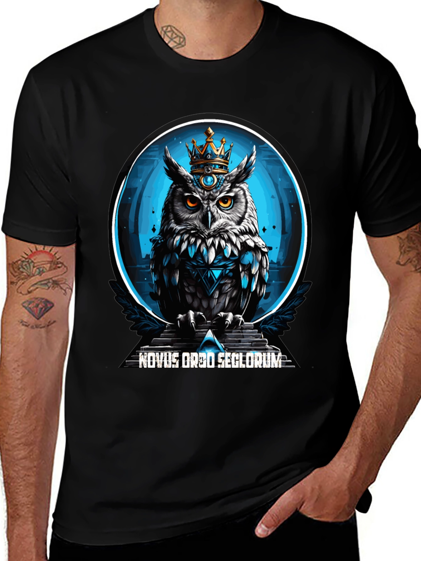 Novus Ordo Seclorum Owl Crown T-Shirt