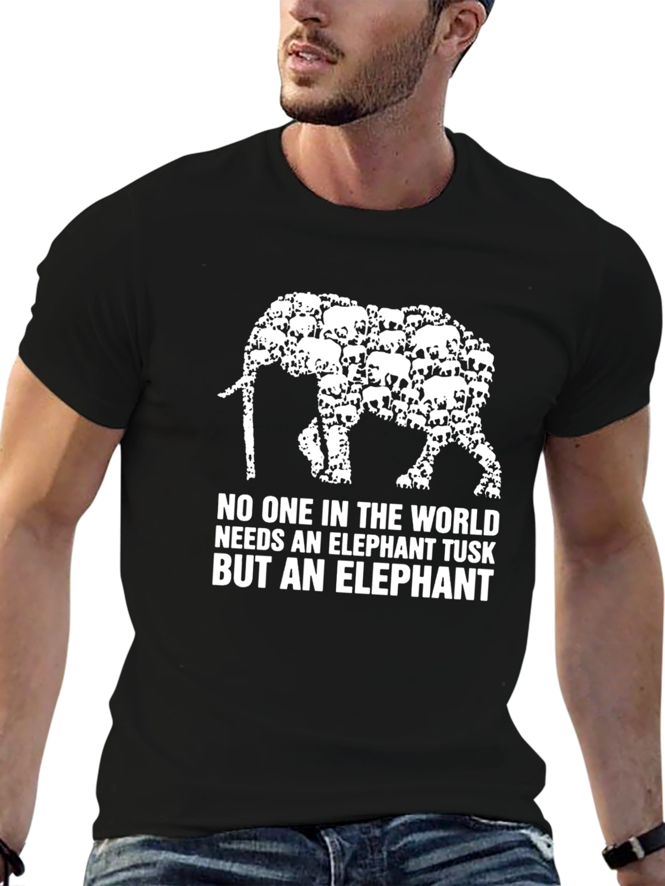 Elephant Tusk Graphic Tee - Black