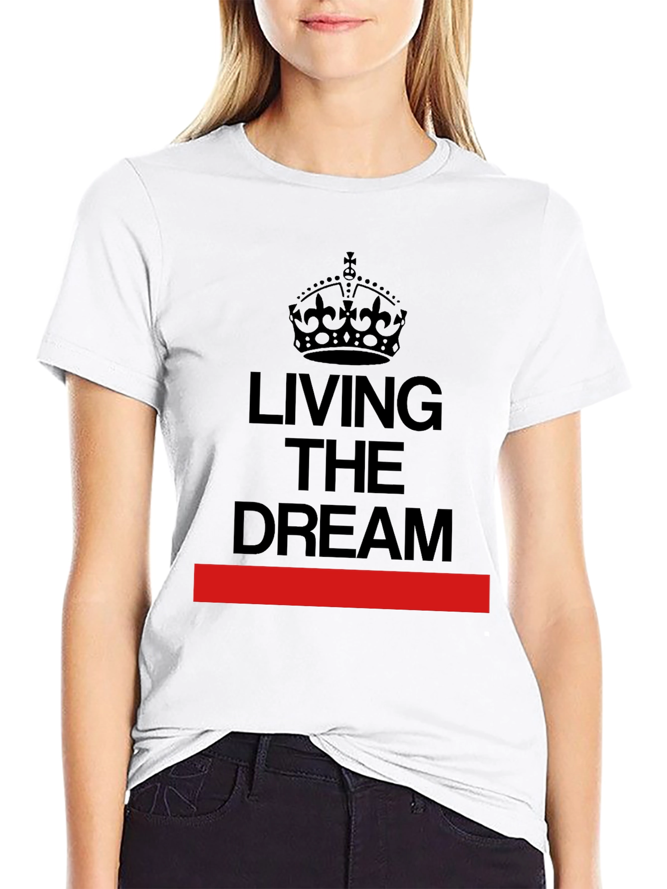 Living The Dream Crown Graphic Black T-Shirt