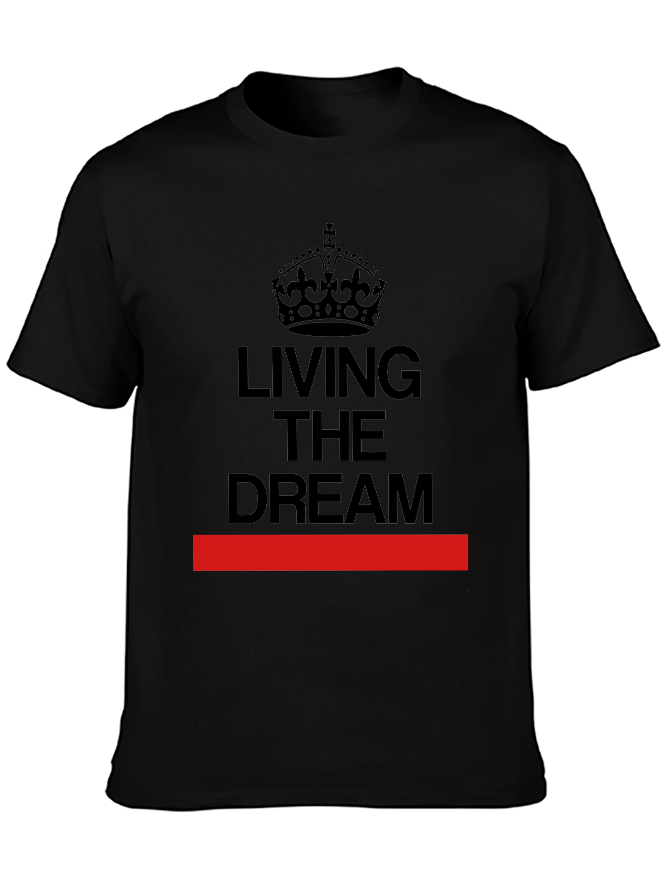 Living The Dream Crown Graphic Black T-Shirt