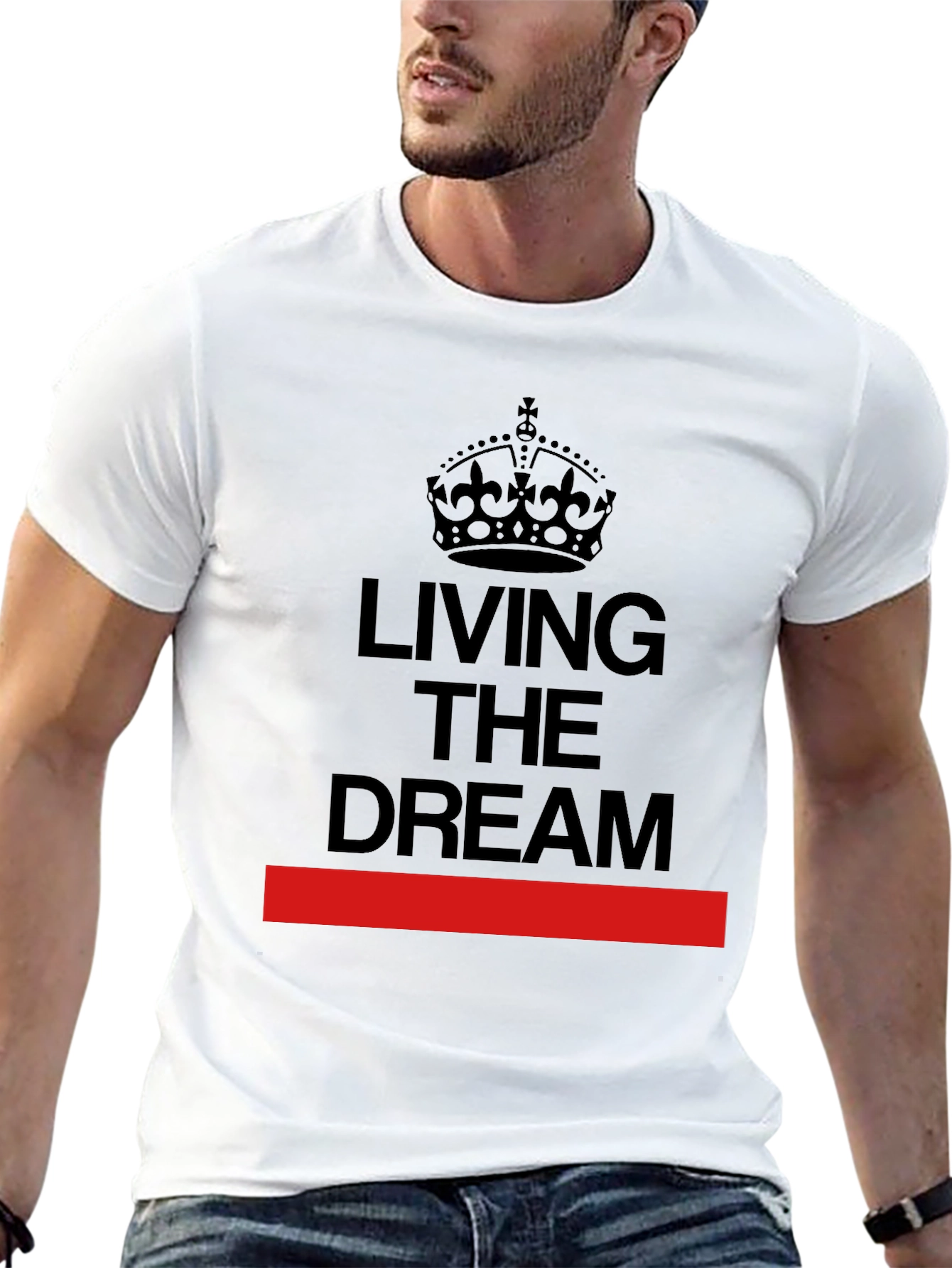 Living The Dream Crown Graphic Black T-Shirt