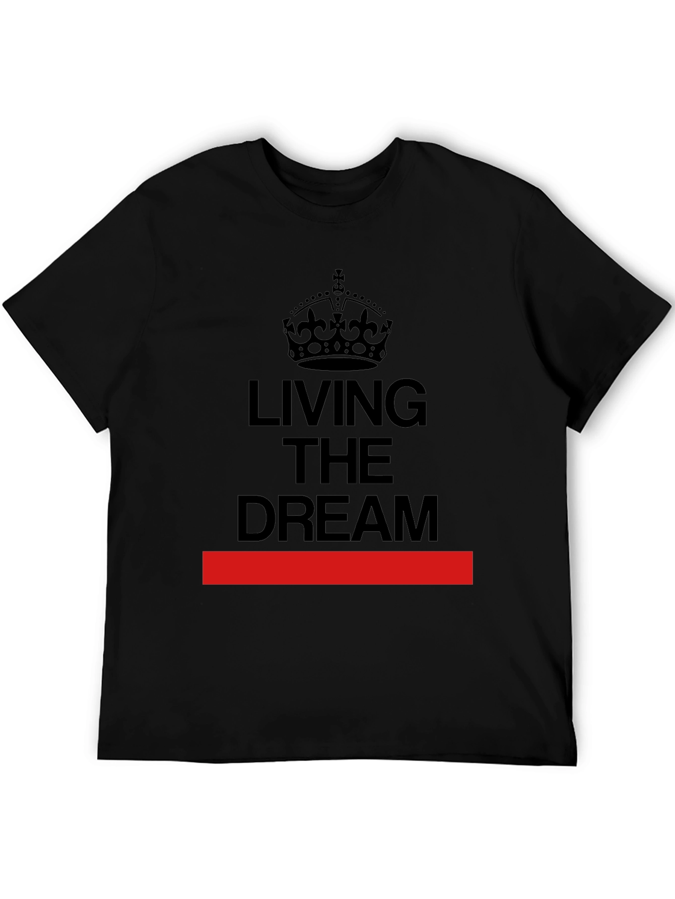 Living The Dream Crown Graphic Black T-Shirt