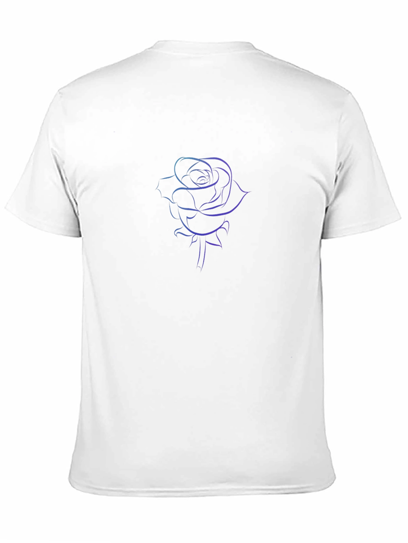 Line Art Rose Black T-Shirt