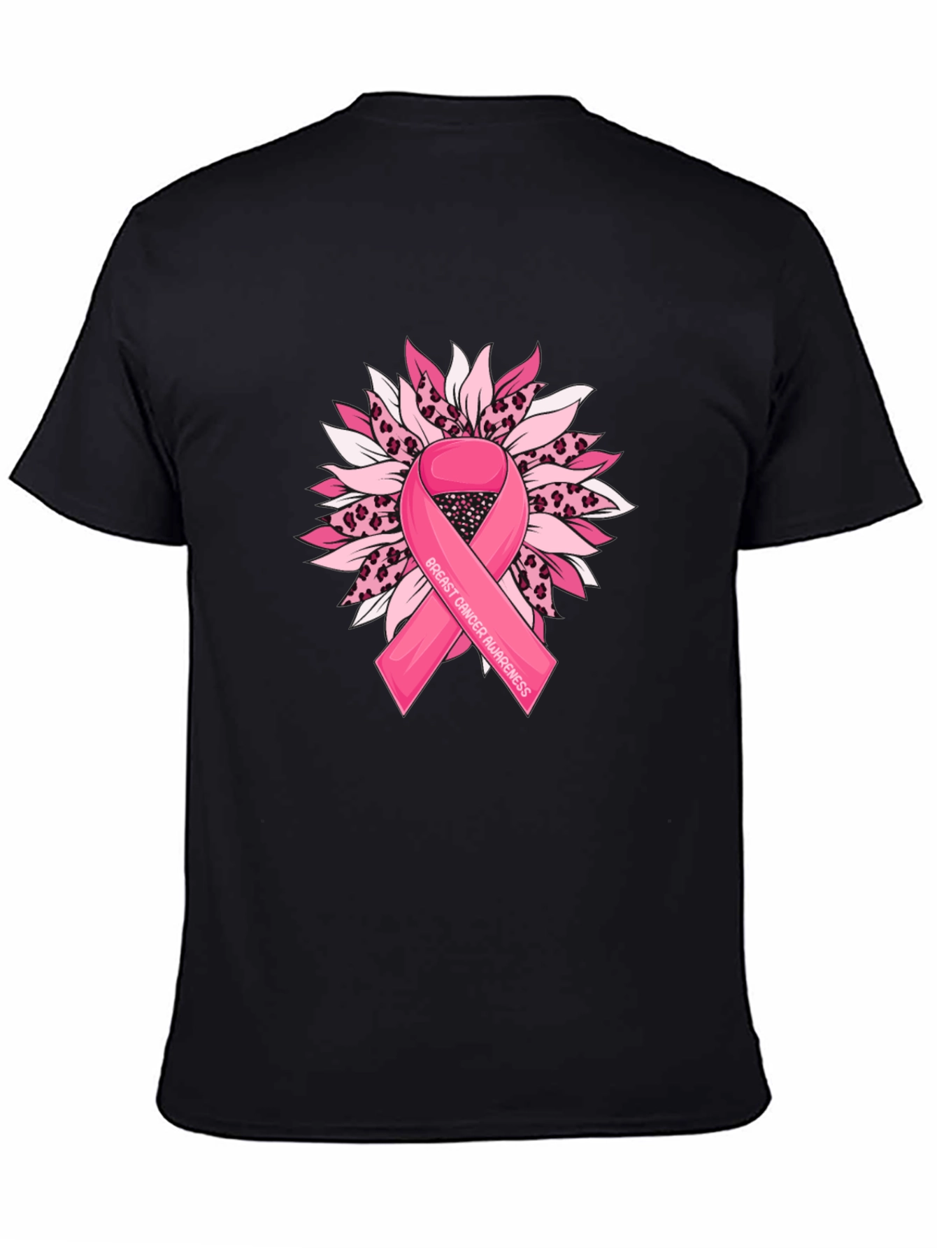 Breast Cancer Awareness T-Shirt Sunflower Ribbon