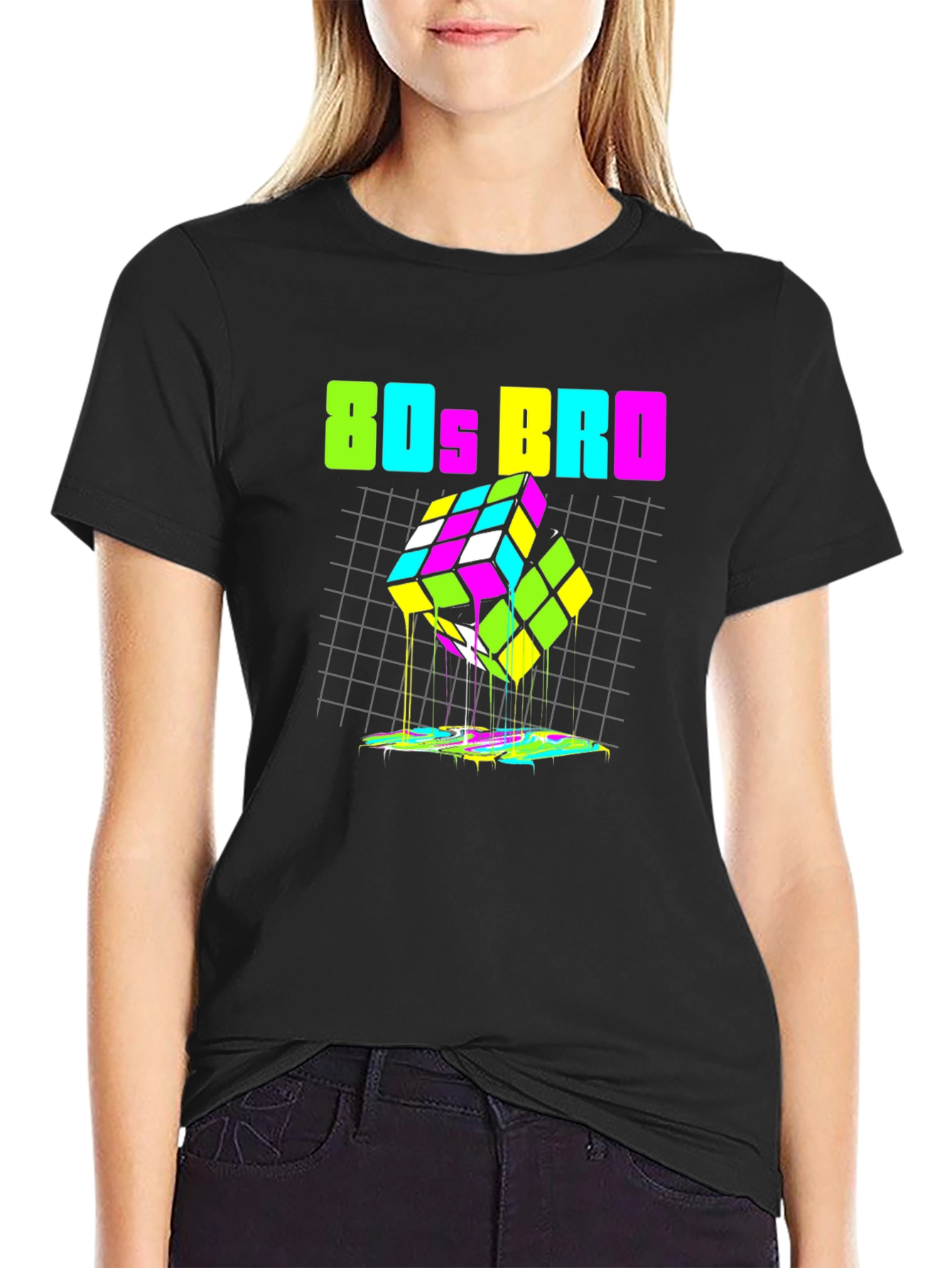 80s Bro Rubiks Cube Graphic Tee