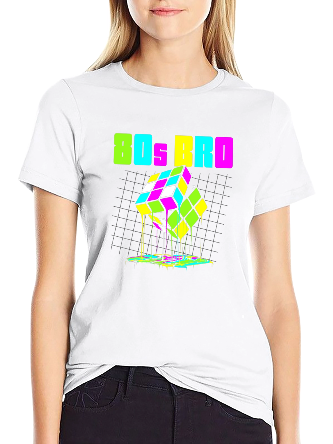 80s Bro Rubiks Cube Graphic Tee