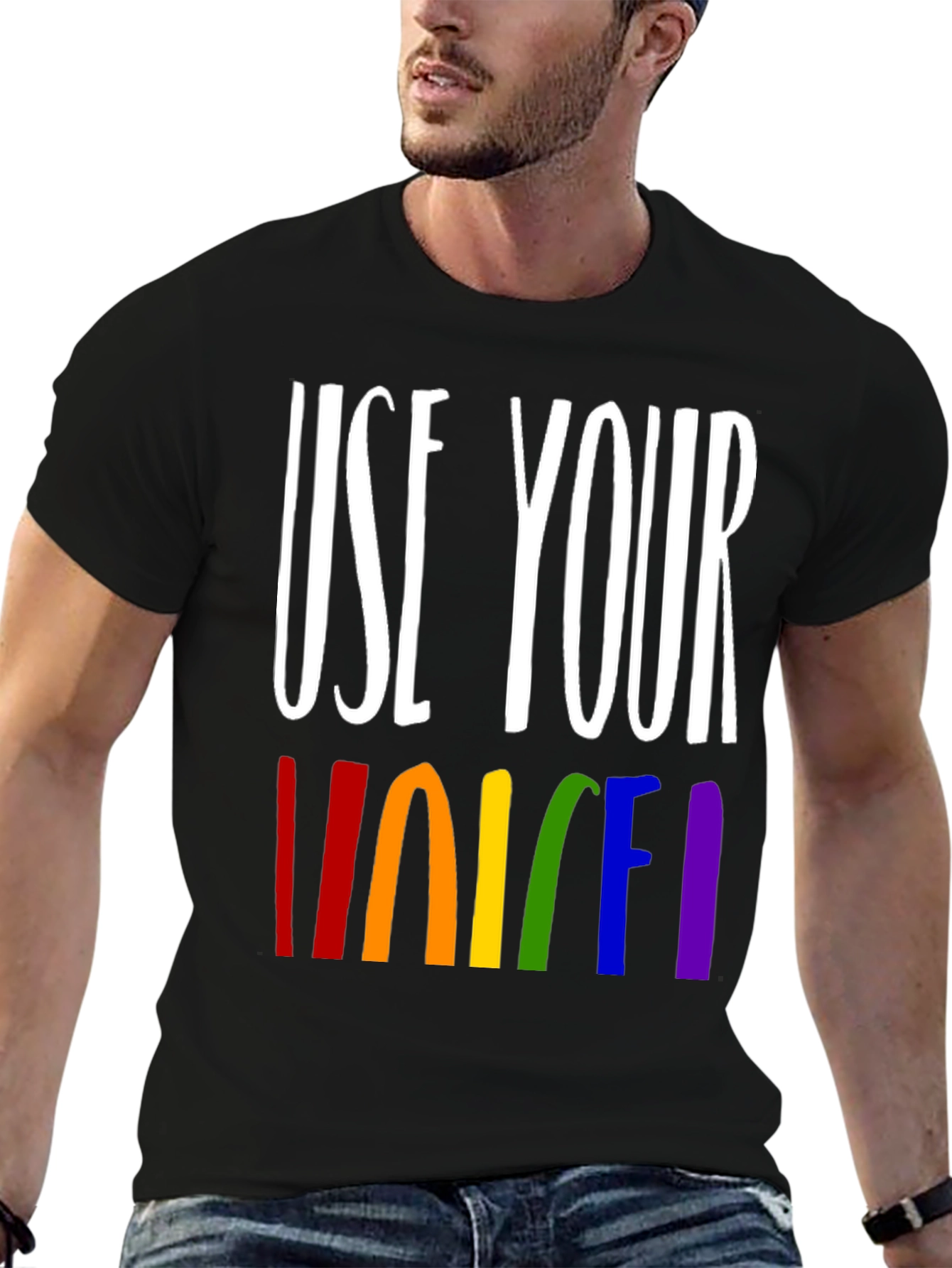 Use Your Voice Rainbow Pride T-Shirt
