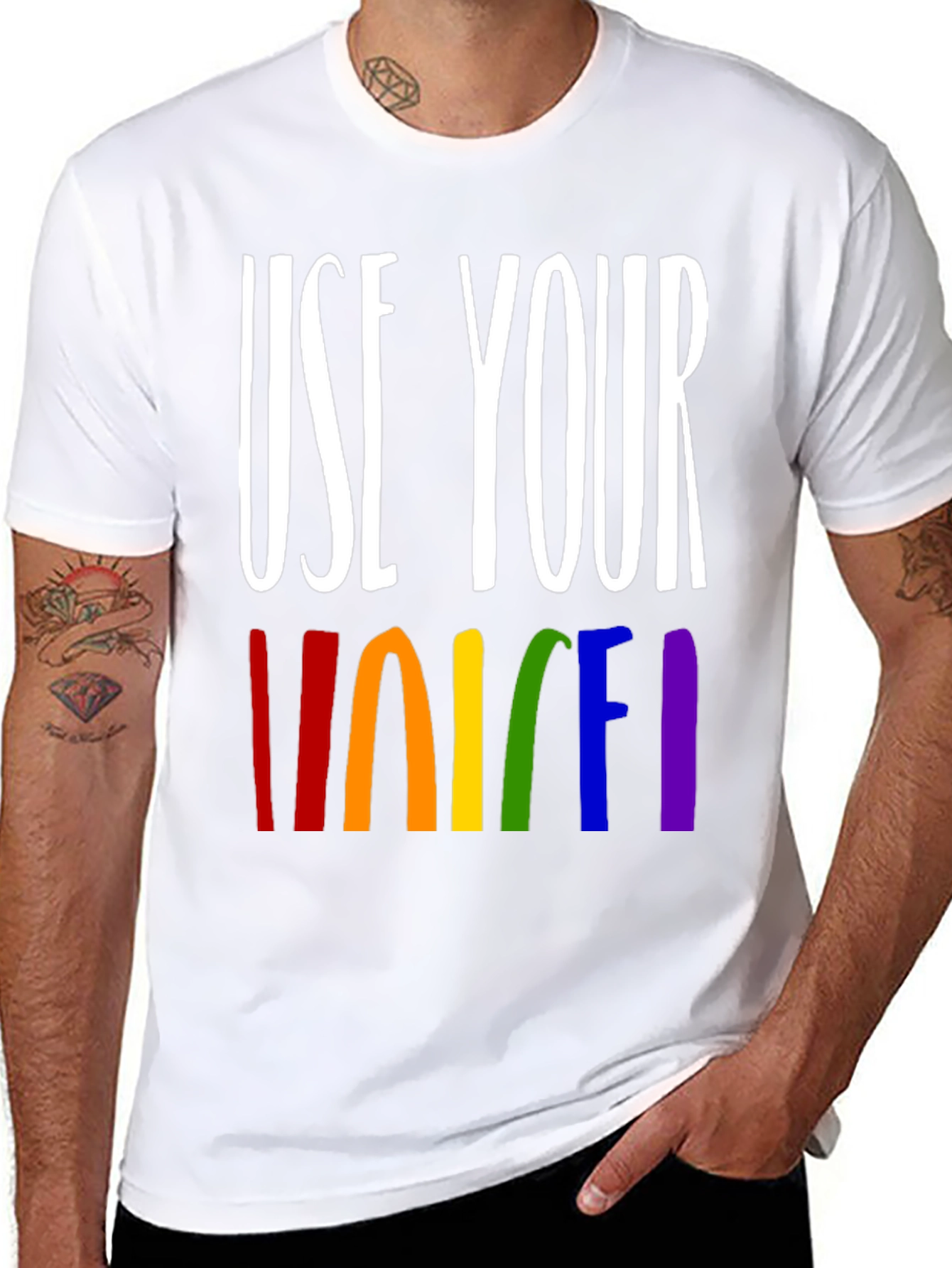 Use Your Voice Rainbow Pride T-Shirt