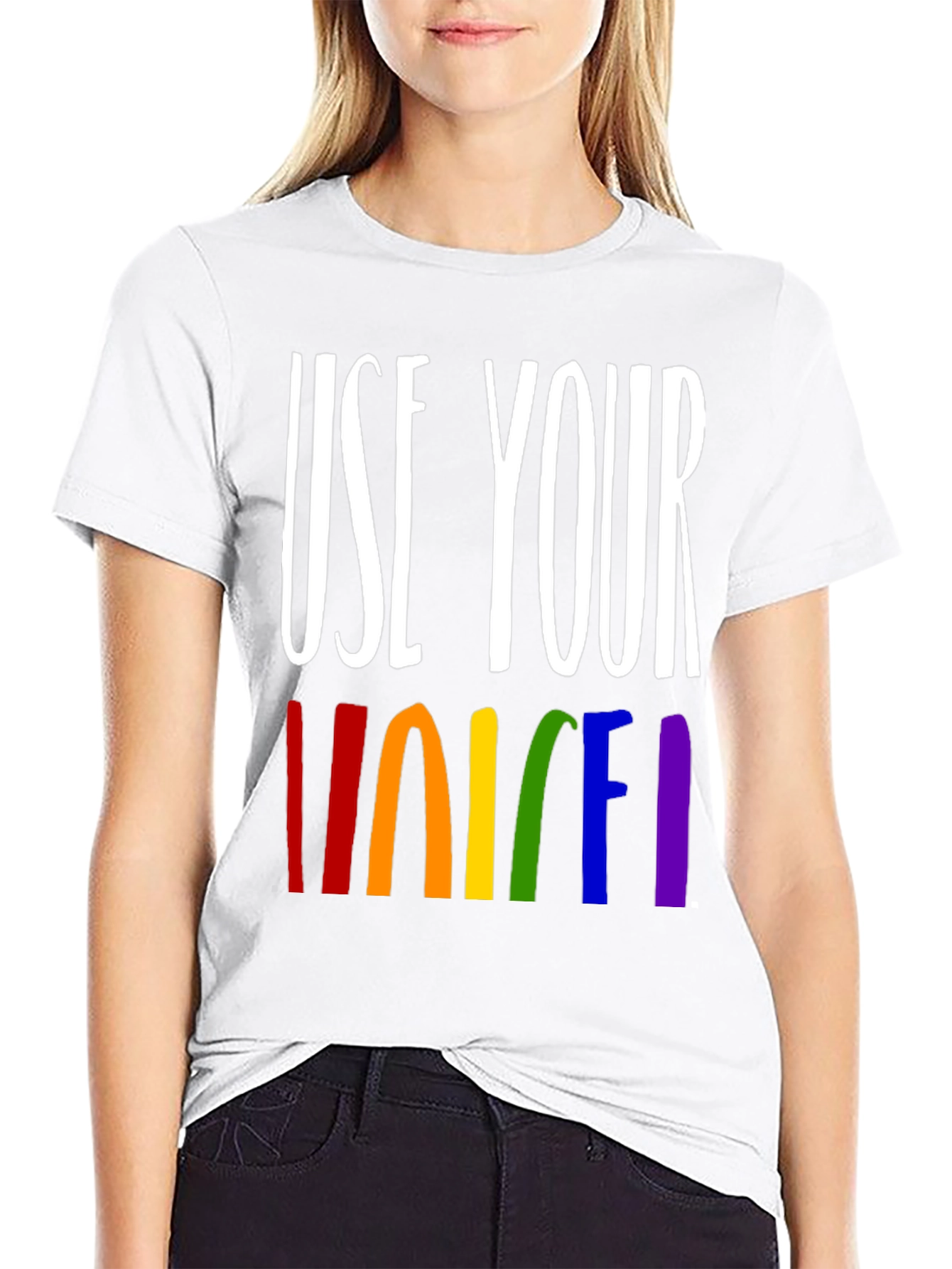 Use Your Voice Rainbow Pride T-Shirt