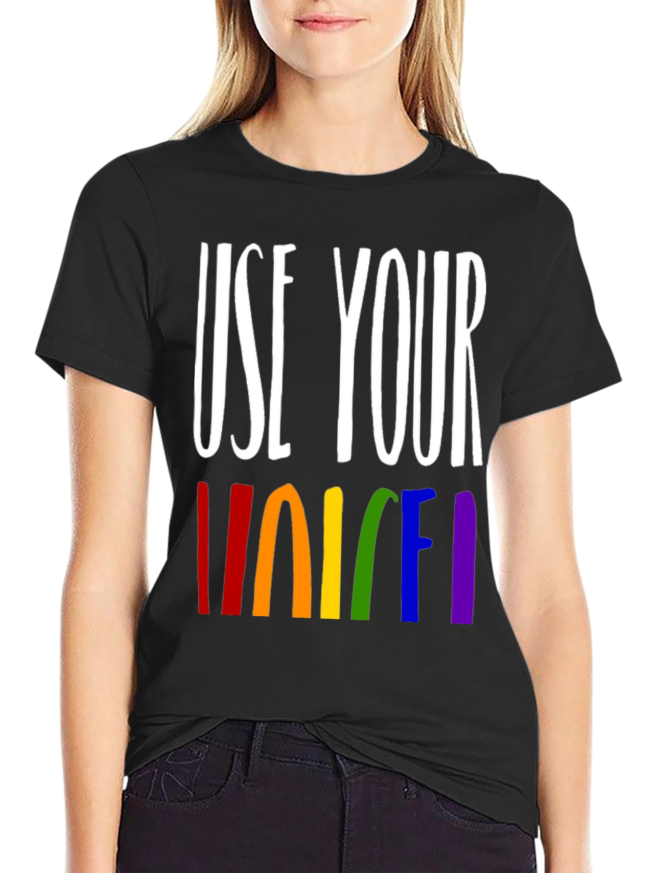 Use Your Voice Rainbow Pride T-Shirt
