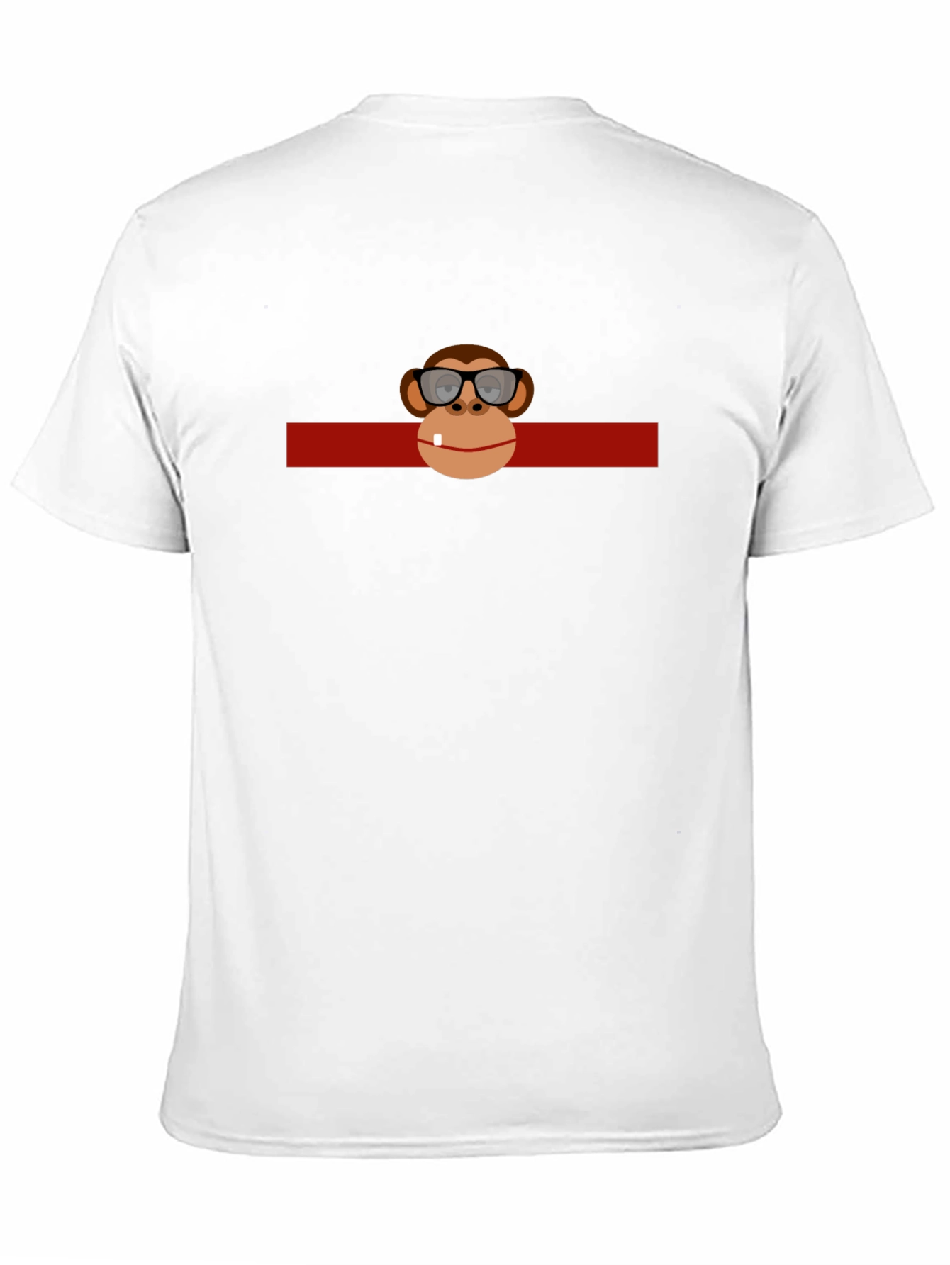 Funny Monkey in Glasses Graphic Black T-Shirt