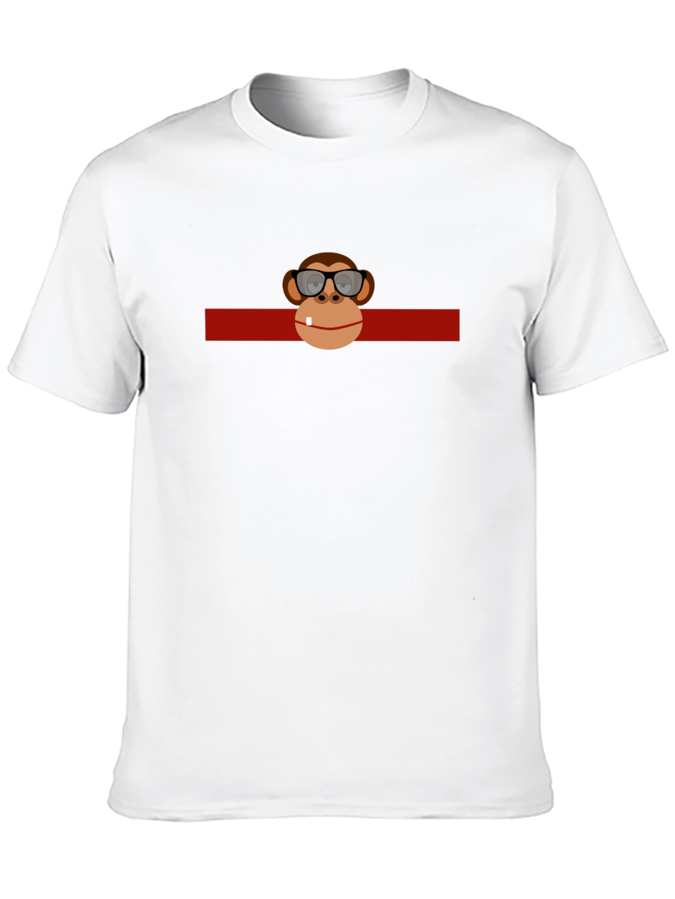 Funny Monkey in Glasses Graphic Black T-Shirt