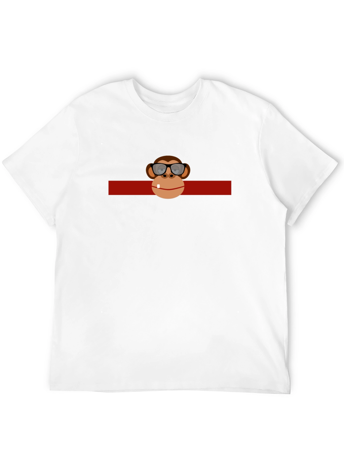 Funny Monkey in Glasses Graphic Black T-Shirt