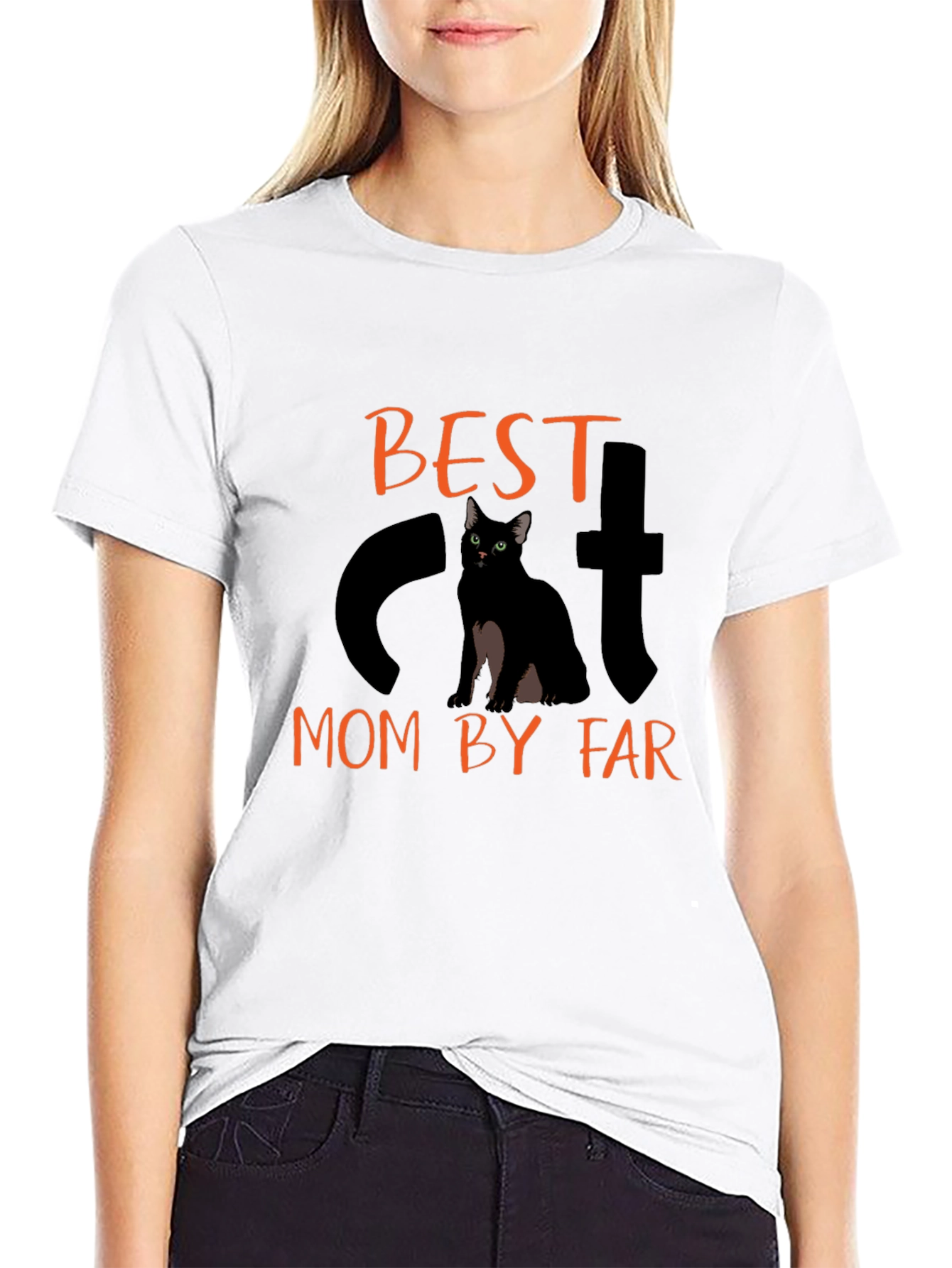 Best Cat Mom T-Shirt - Cute Black Cat Tee