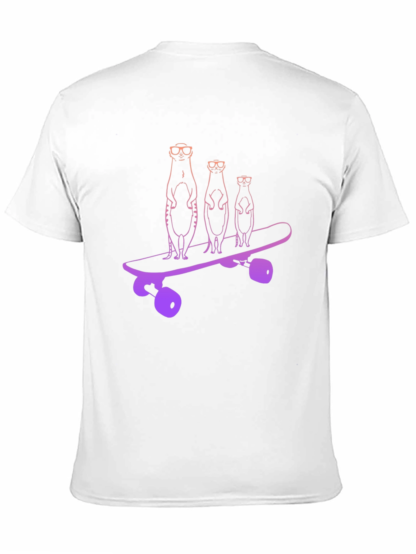 Meerkat Skateboard Black T-Shirt