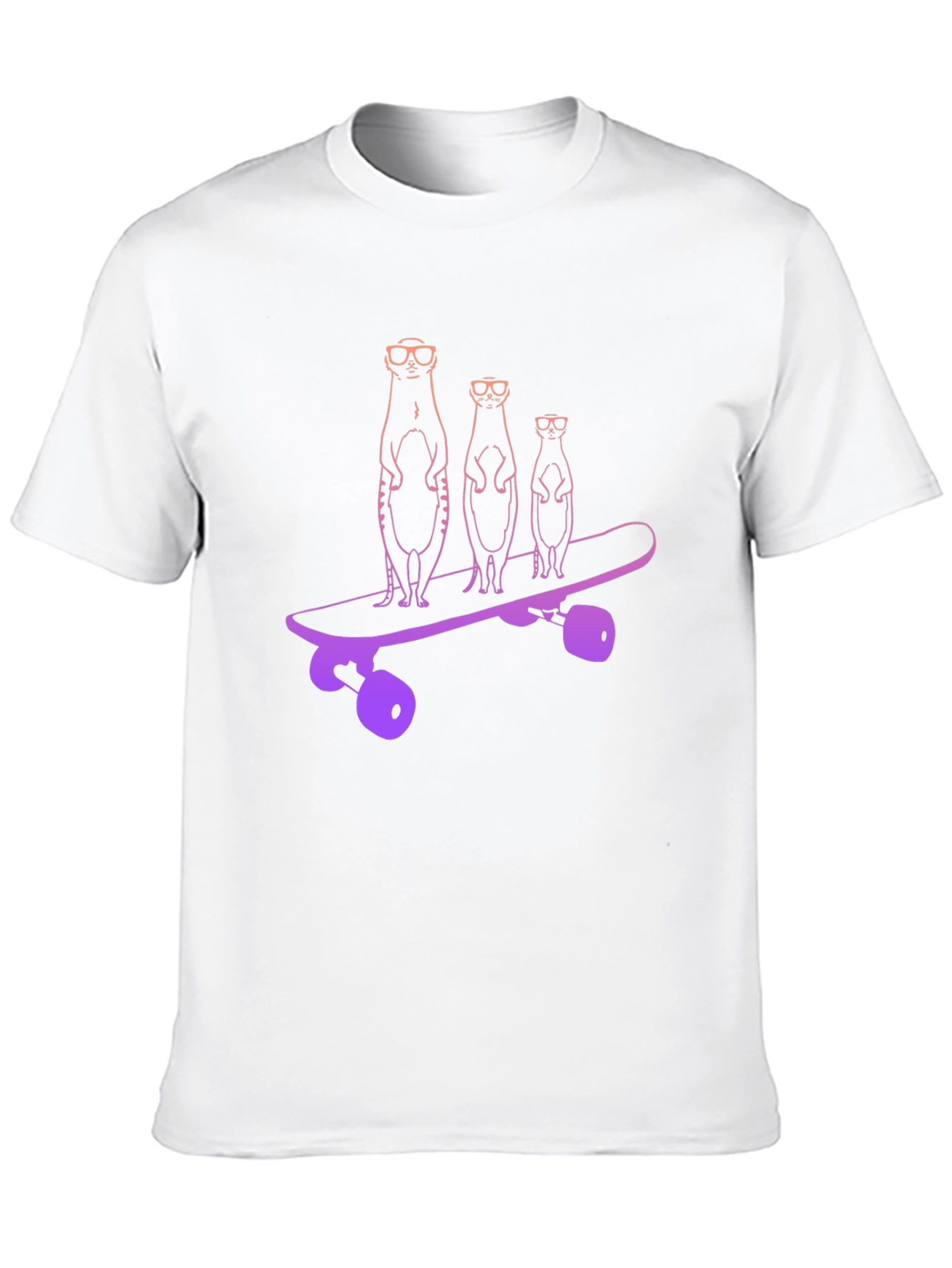 Meerkat Skateboard Black T-Shirt