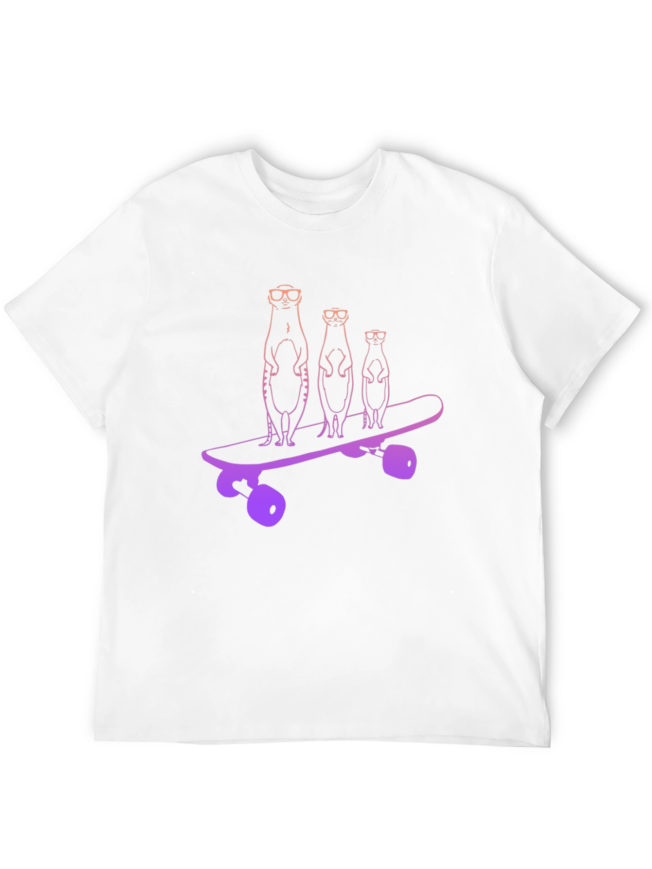 Meerkat Skateboard Black T-Shirt