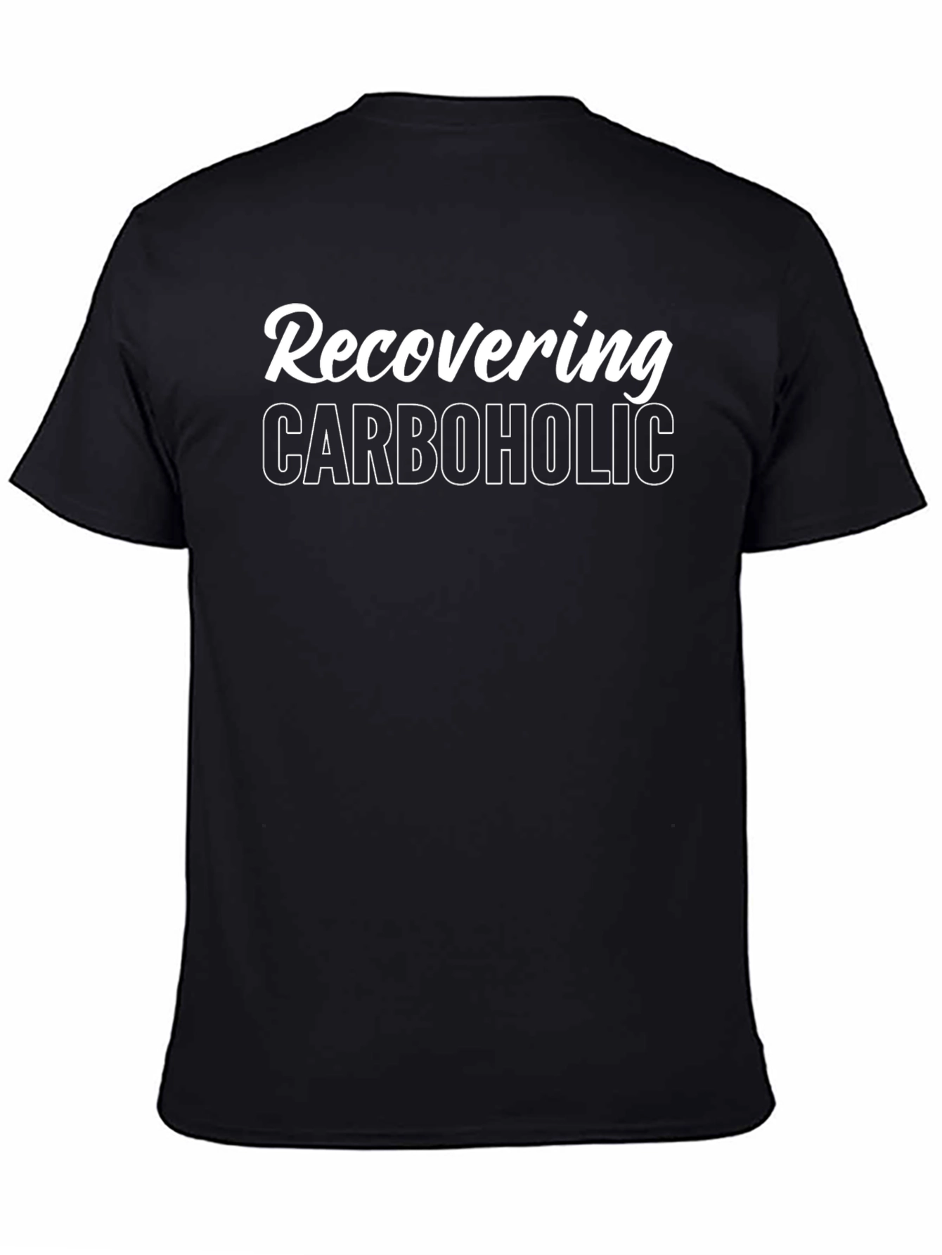 Recovering Carboholic Black Graphic T-Shirt