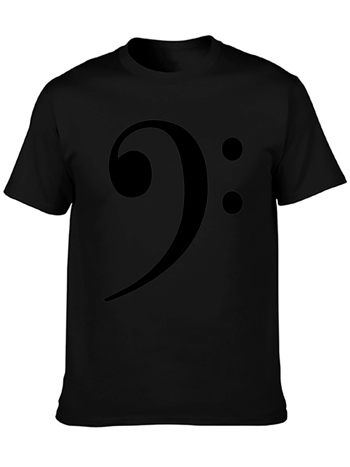Bass Clef Black T-Shirt Music Lover