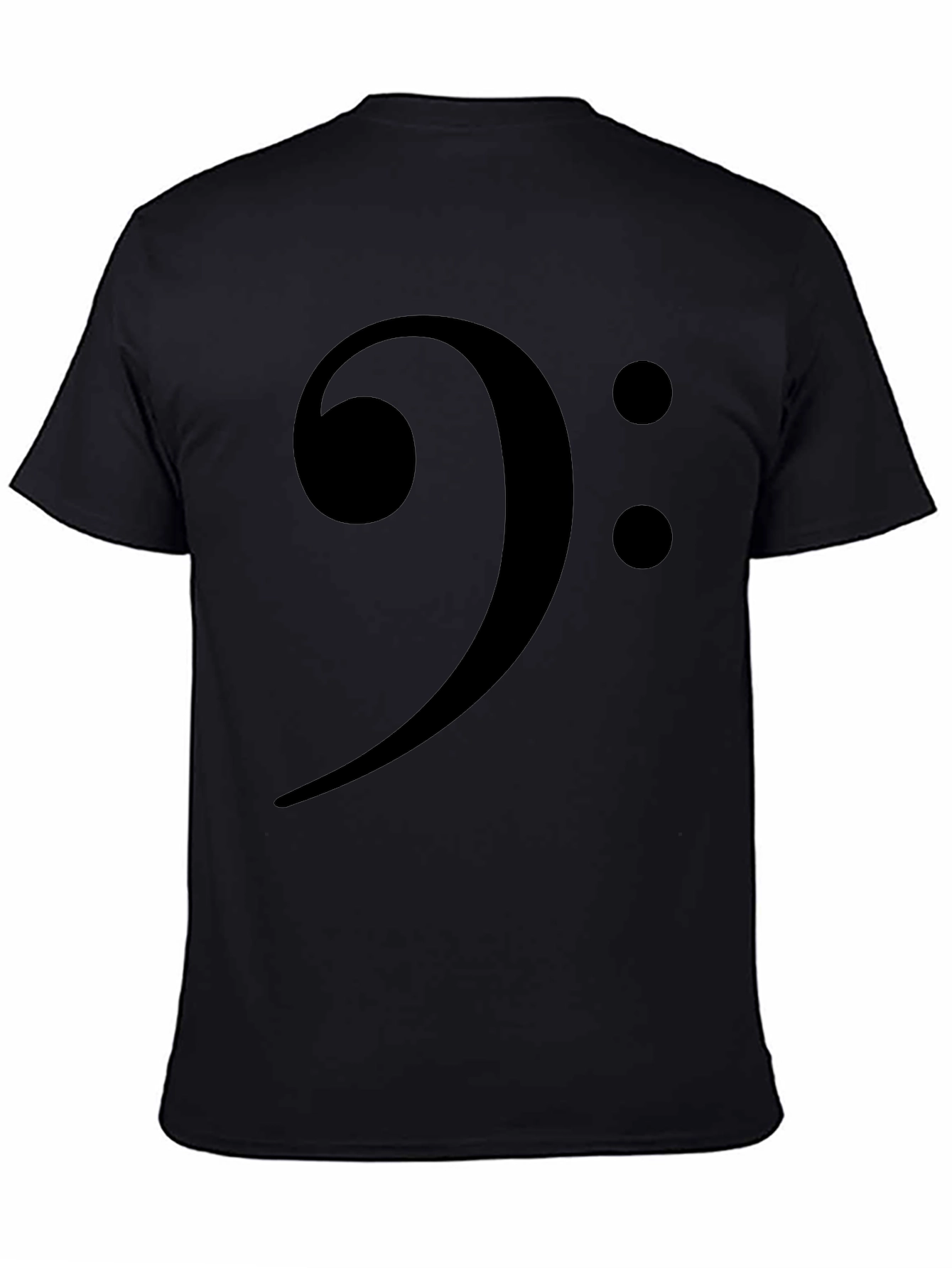 Bass Clef Black T-Shirt Music Lover