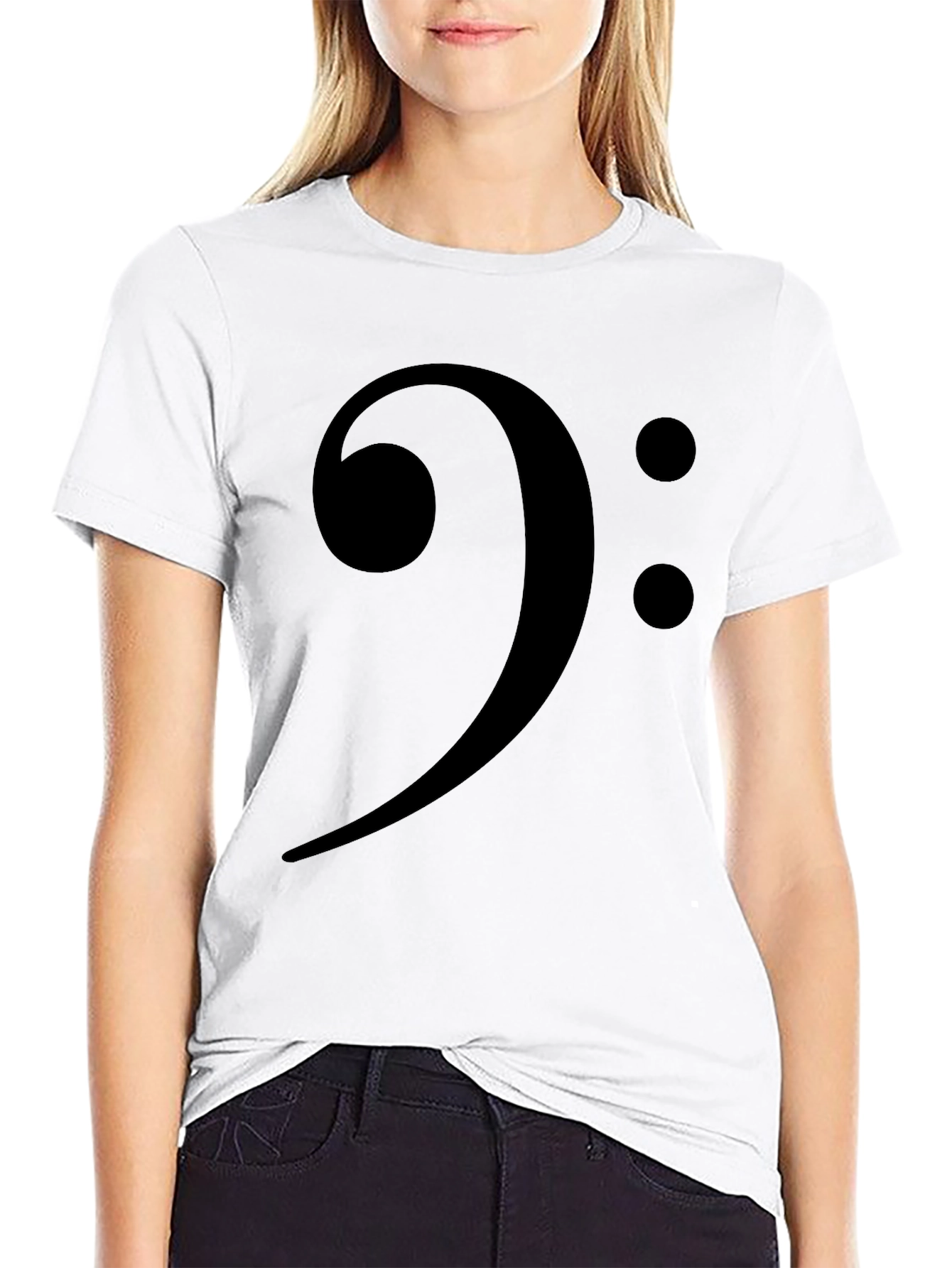 Bass Clef Black T-Shirt Music Lover