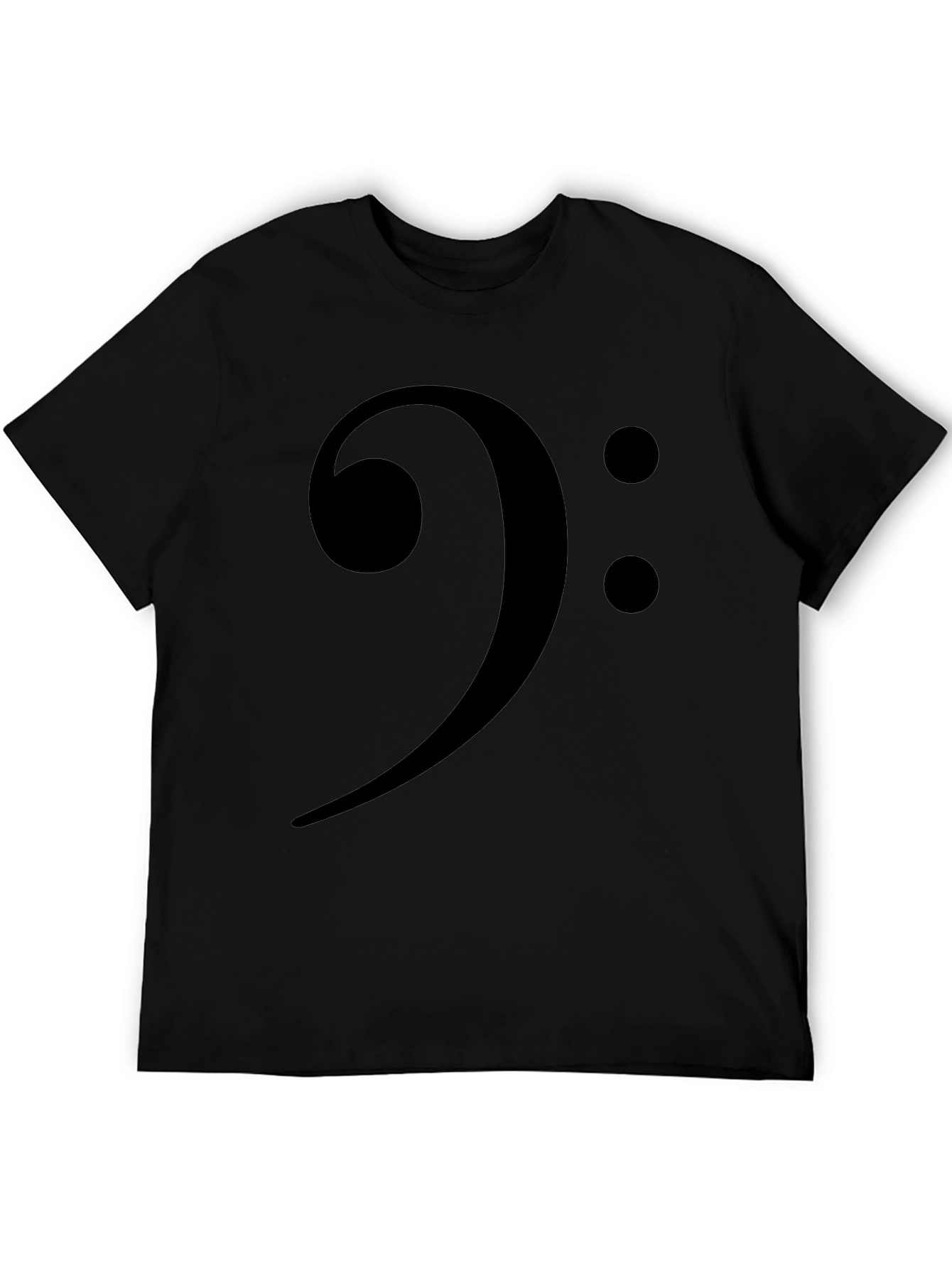 Bass Clef Black T-Shirt Music Lover