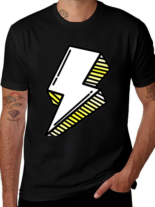 Electric Bolt Graphic Tee - Bold Pop Art Style