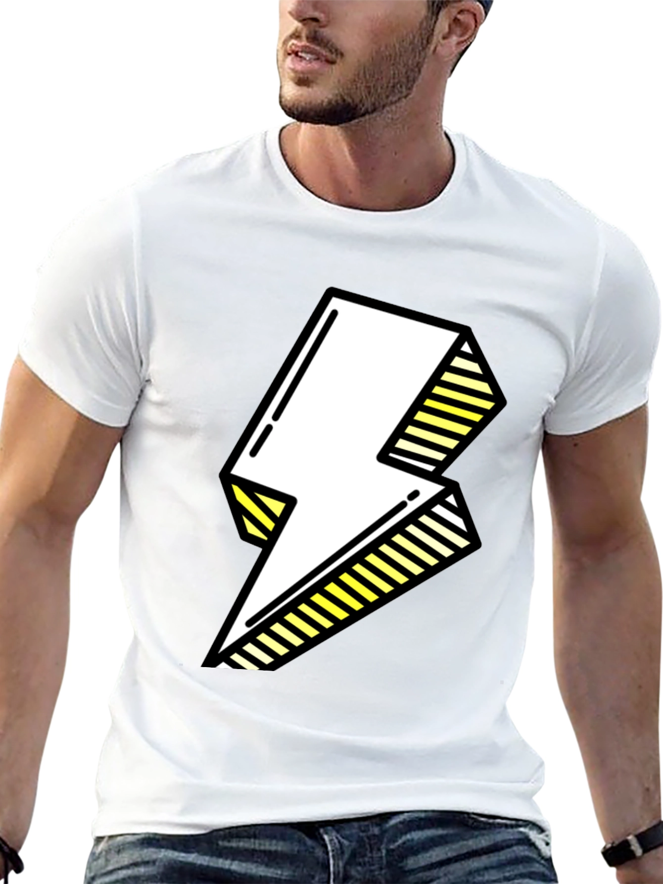 Electric Bolt Graphic Tee - Bold Pop Art Style