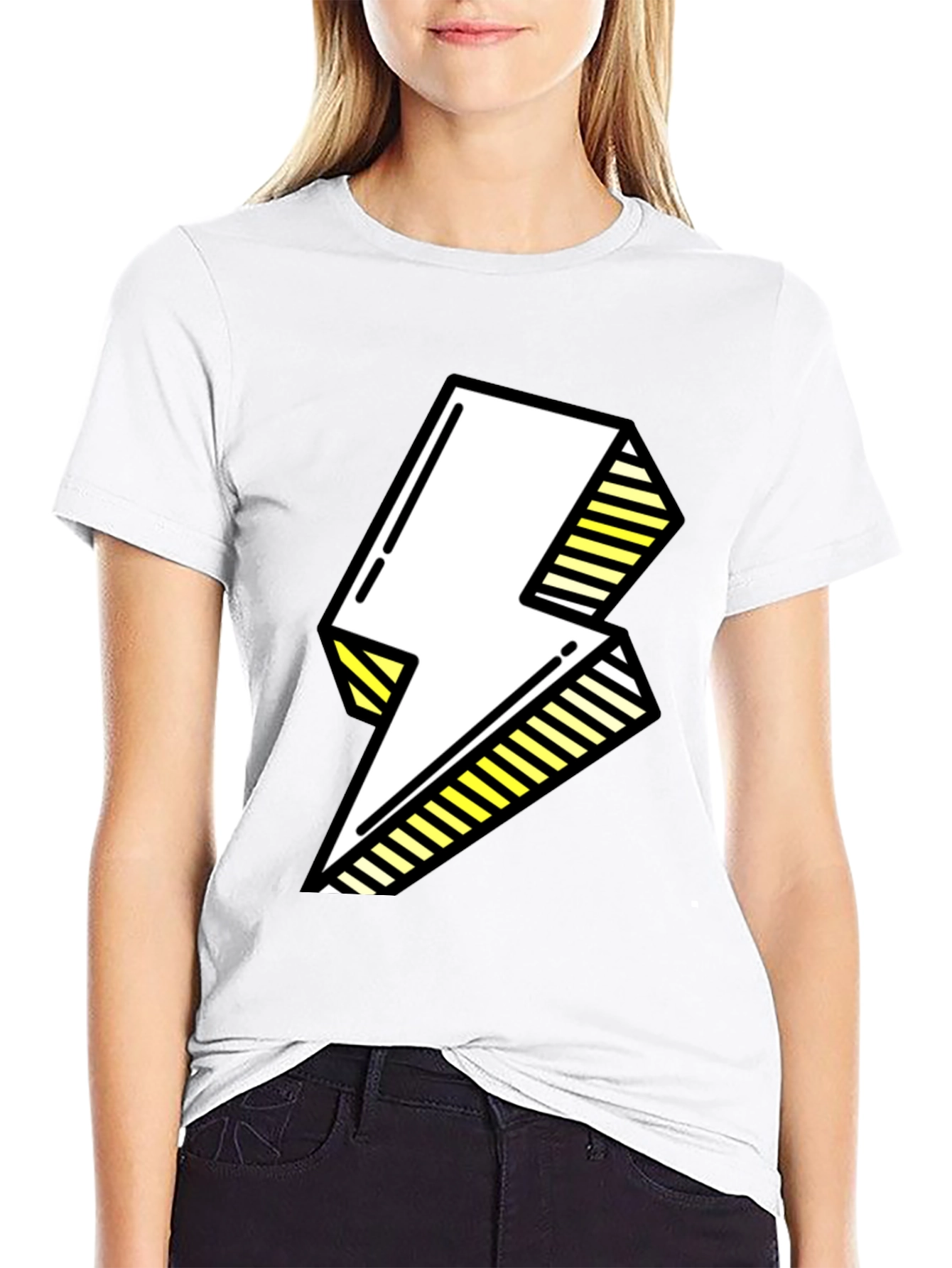 Electric Bolt Graphic Tee - Bold Pop Art Style