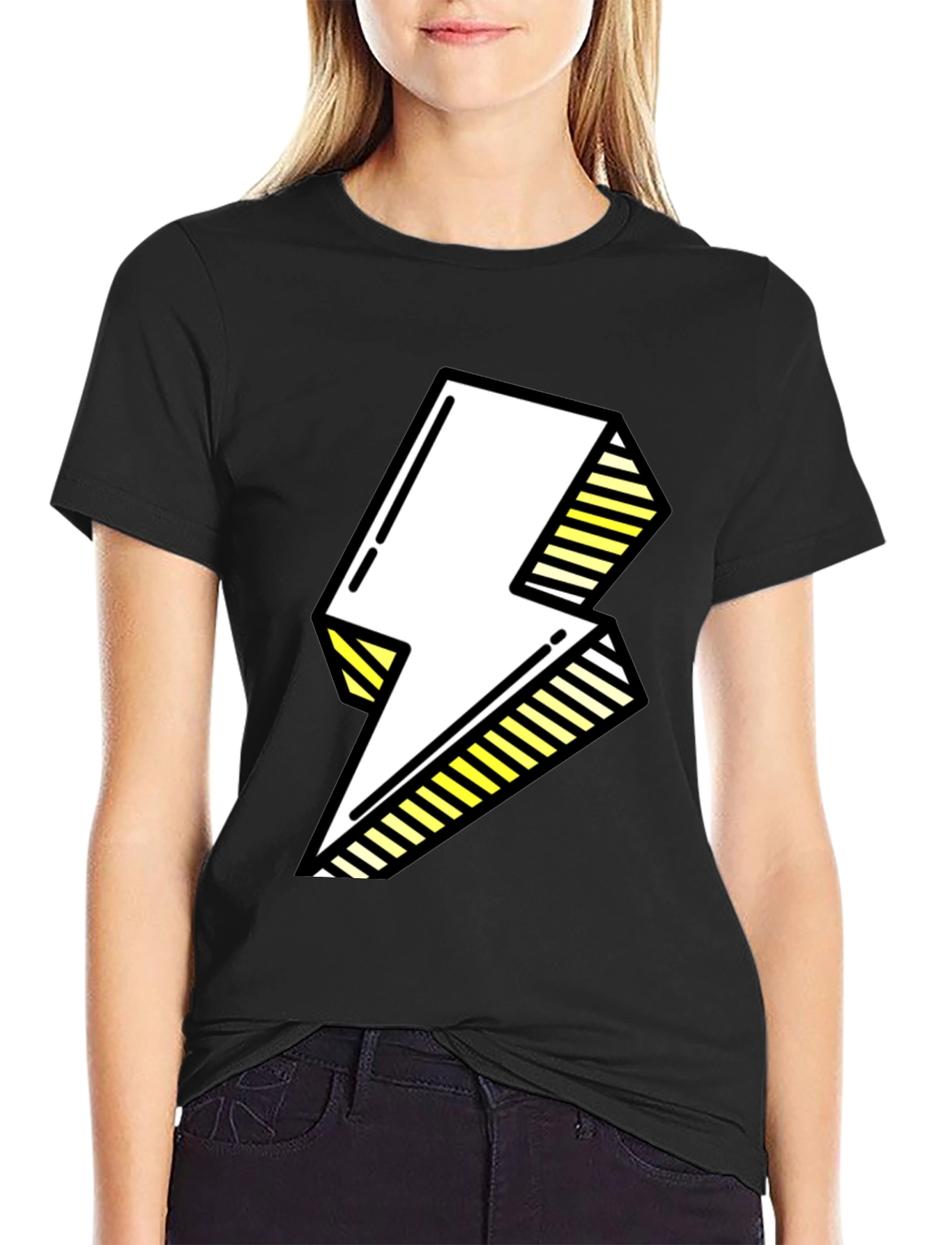 Electric Bolt Graphic Tee - Bold Pop Art Style