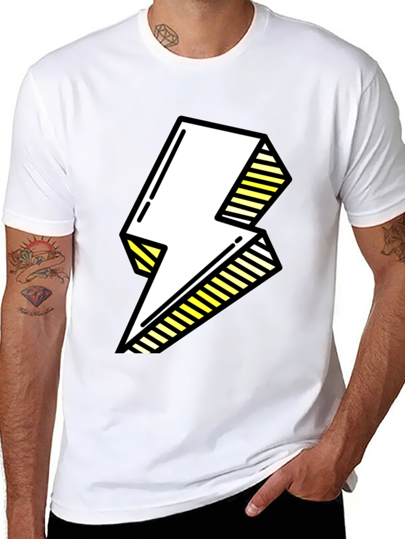 Electric Bolt Graphic Tee - Bold Pop Art Style