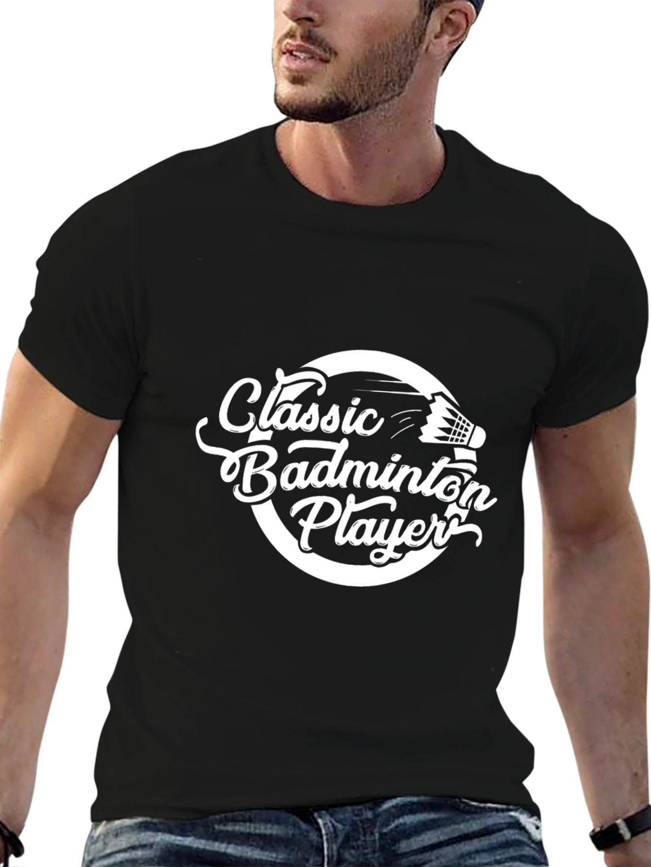 Classic Badminton Player Graphic Tee