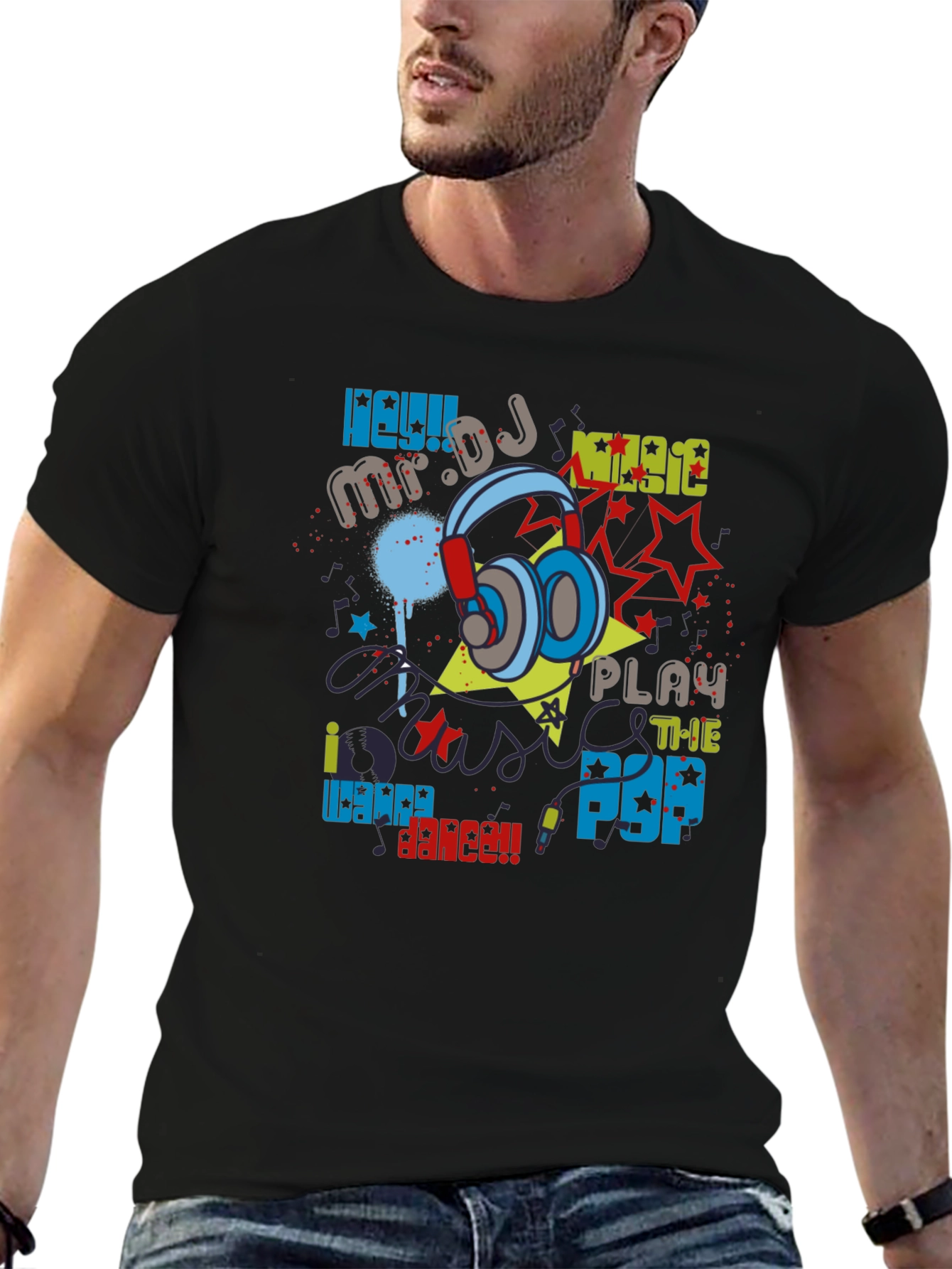 DJ Music Graphic Print T-Shirt