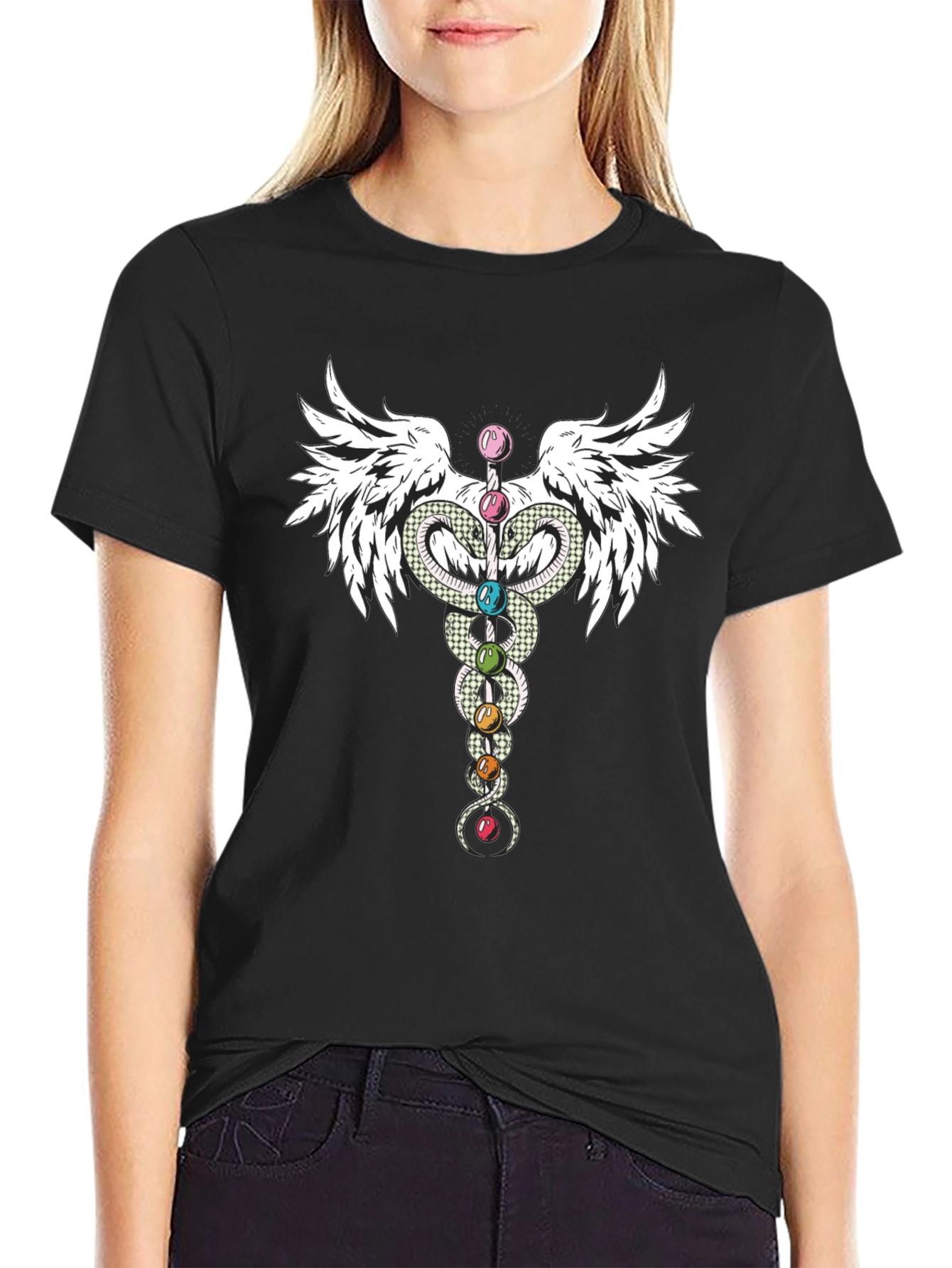 Chakra Caduceus Wings T-Shirt